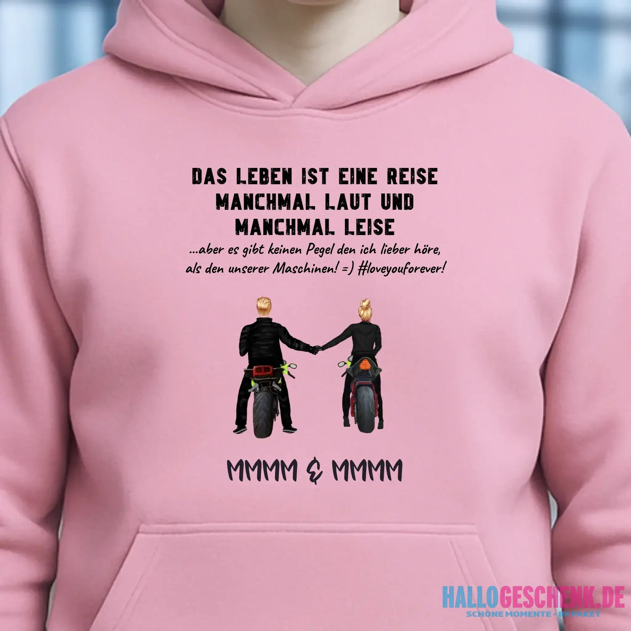 2in1: Paar Designer • Motorrad Couple • Unisex Premium Hoodie XS-5XL aus Bio-Baumwolle für Damen & Herren