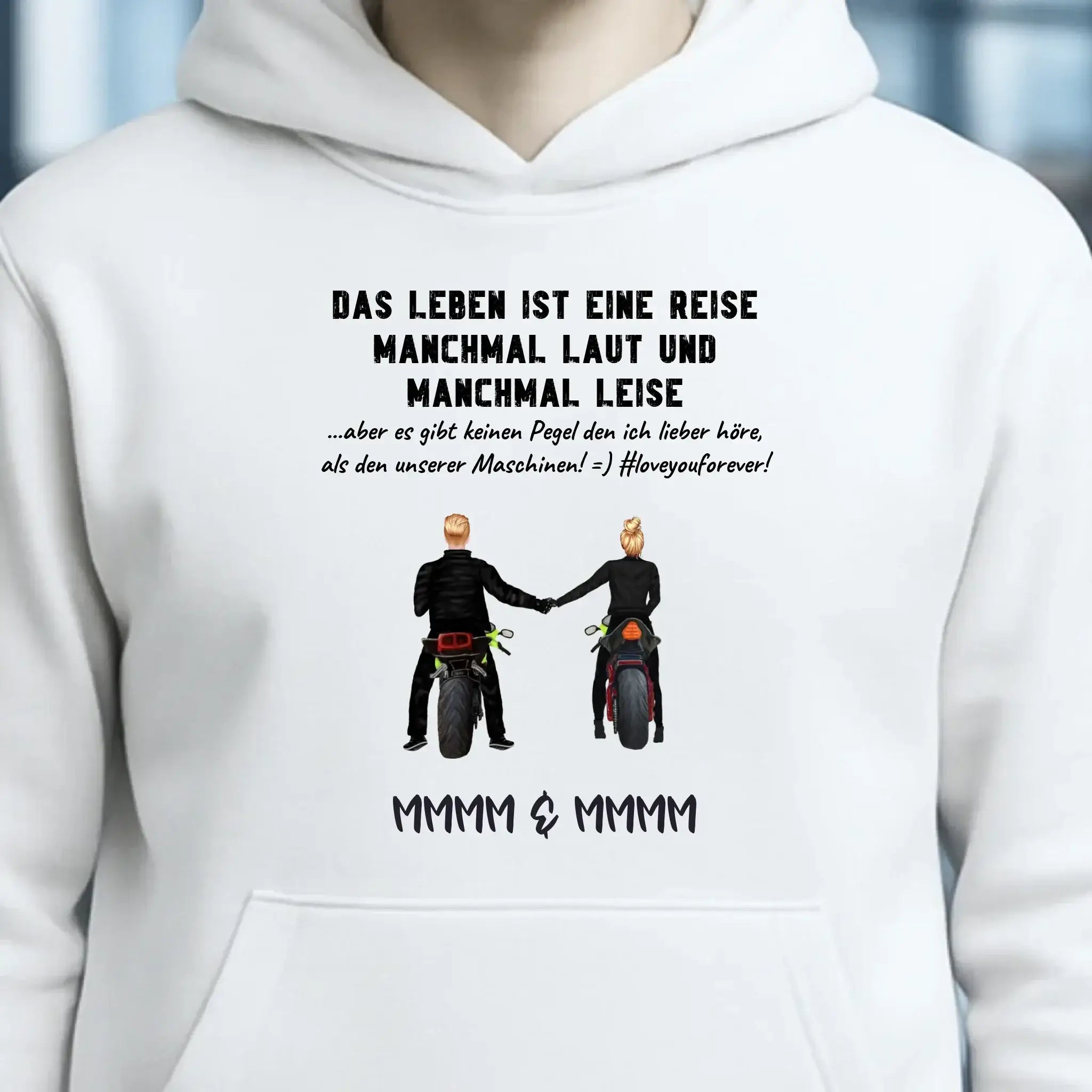 2in1: Paar Designer • Motorrad Couple • Unisex Premium Hoodie XS-5XL aus Bio-Baumwolle für Damen & Herren