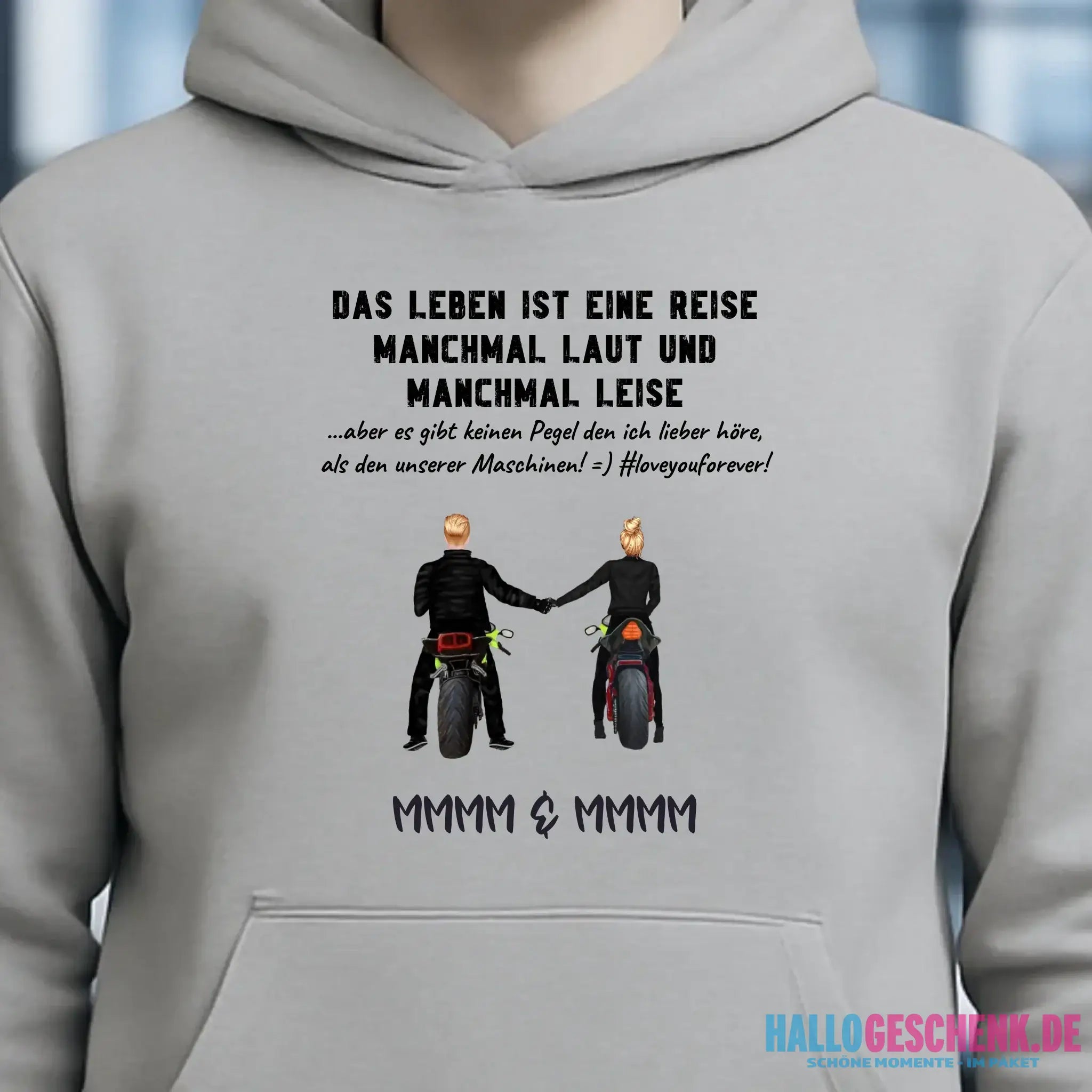 2in1: Paar Designer • Motorrad Couple • Unisex Premium Hoodie XS-5XL aus Bio-Baumwolle für Damen & Herren