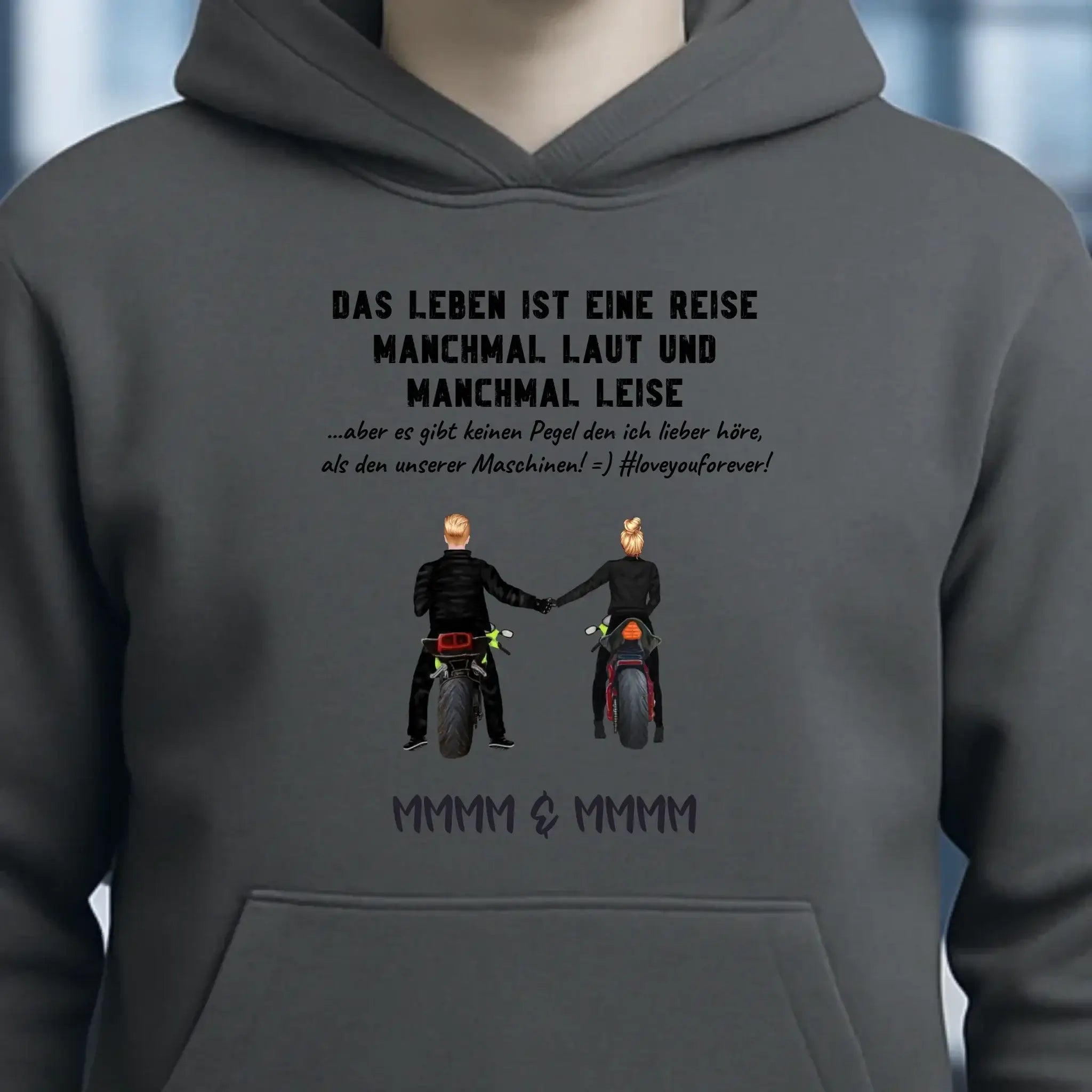 2in1: Paar Designer • Motorrad Couple • Unisex Premium Hoodie XS-5XL aus Bio-Baumwolle für Damen & Herren
