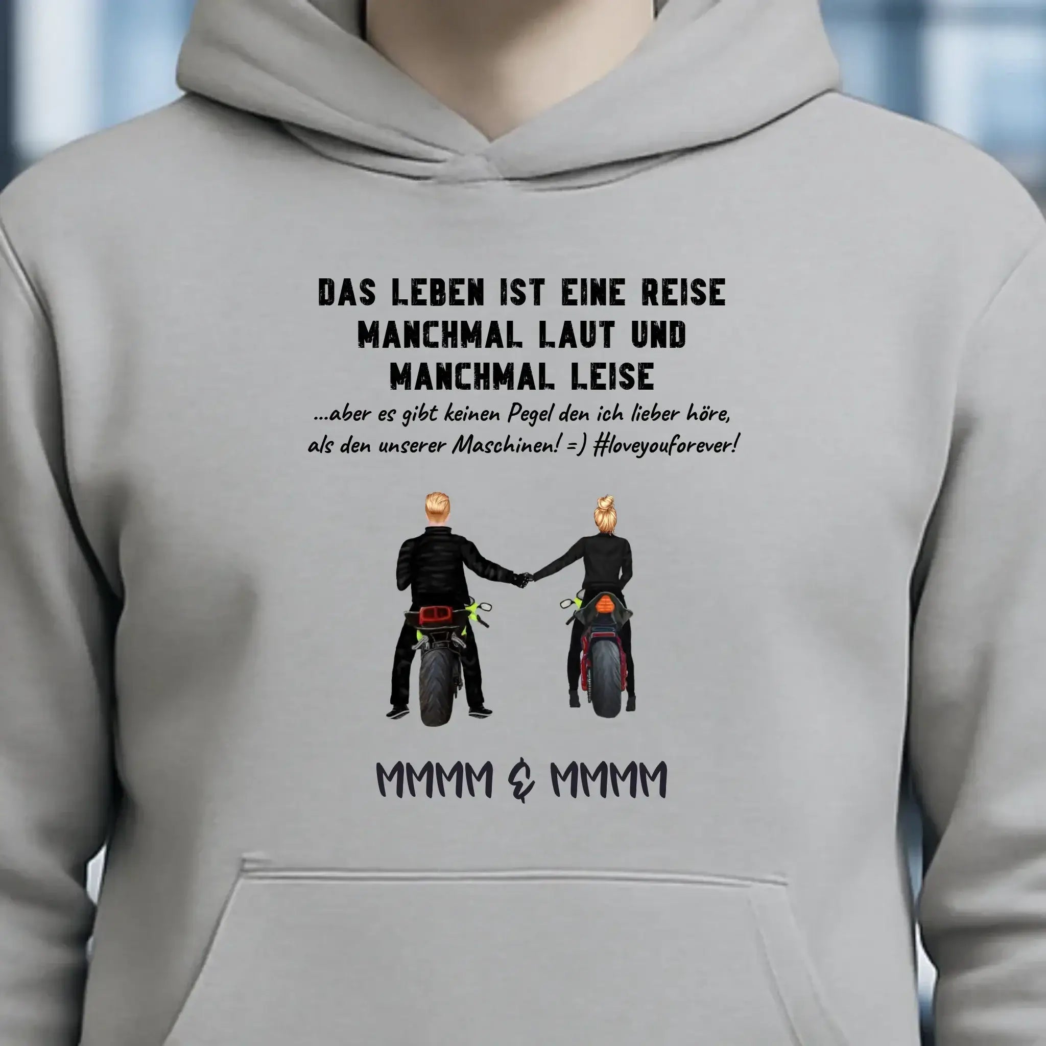 2in1: Paar Designer • Motorrad Couple • Unisex Premium Hoodie XS-5XL aus Bio-Baumwolle für Damen & Herren
