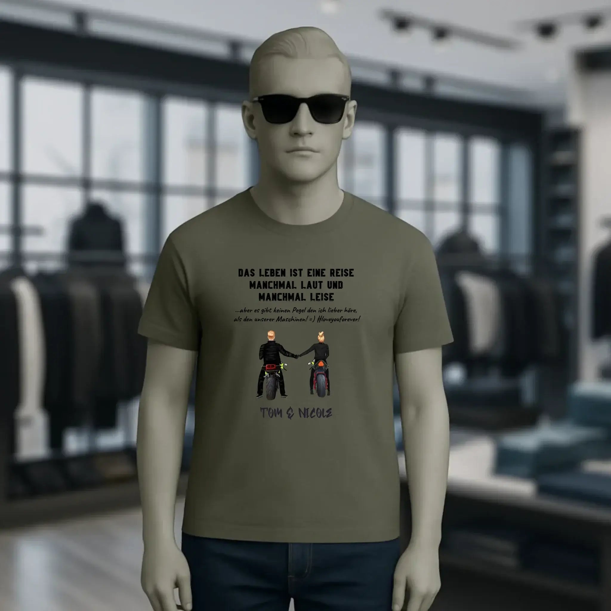 2in1: Paar Designer • Motorrad Couple • Unisex Premium T-Shirt XS-5XL aus Bio-Baumwolle für Damen & Herren