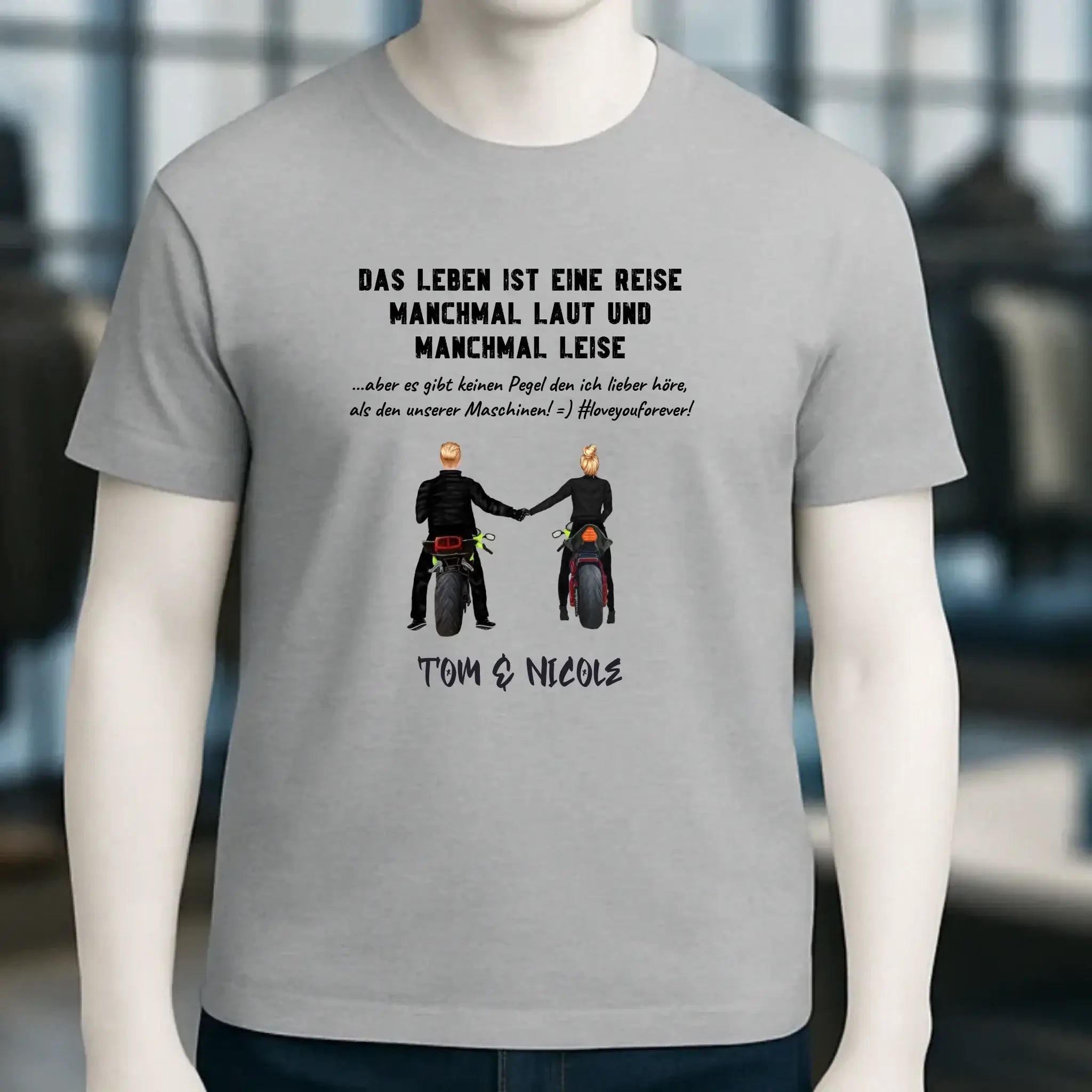 2in1: Paar Designer • Motorrad Couple • Unisex Premium T-Shirt XS-5XL aus Bio-Baumwolle für Damen & Herren