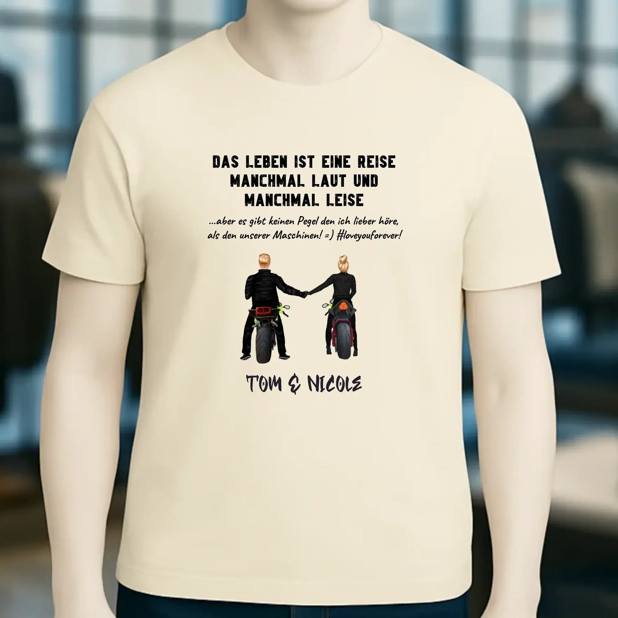 2in1: Paar Designer • Motorrad Couple • Unisex Premium T-Shirt XS-5XL aus Bio-Baumwolle für Damen & Herren