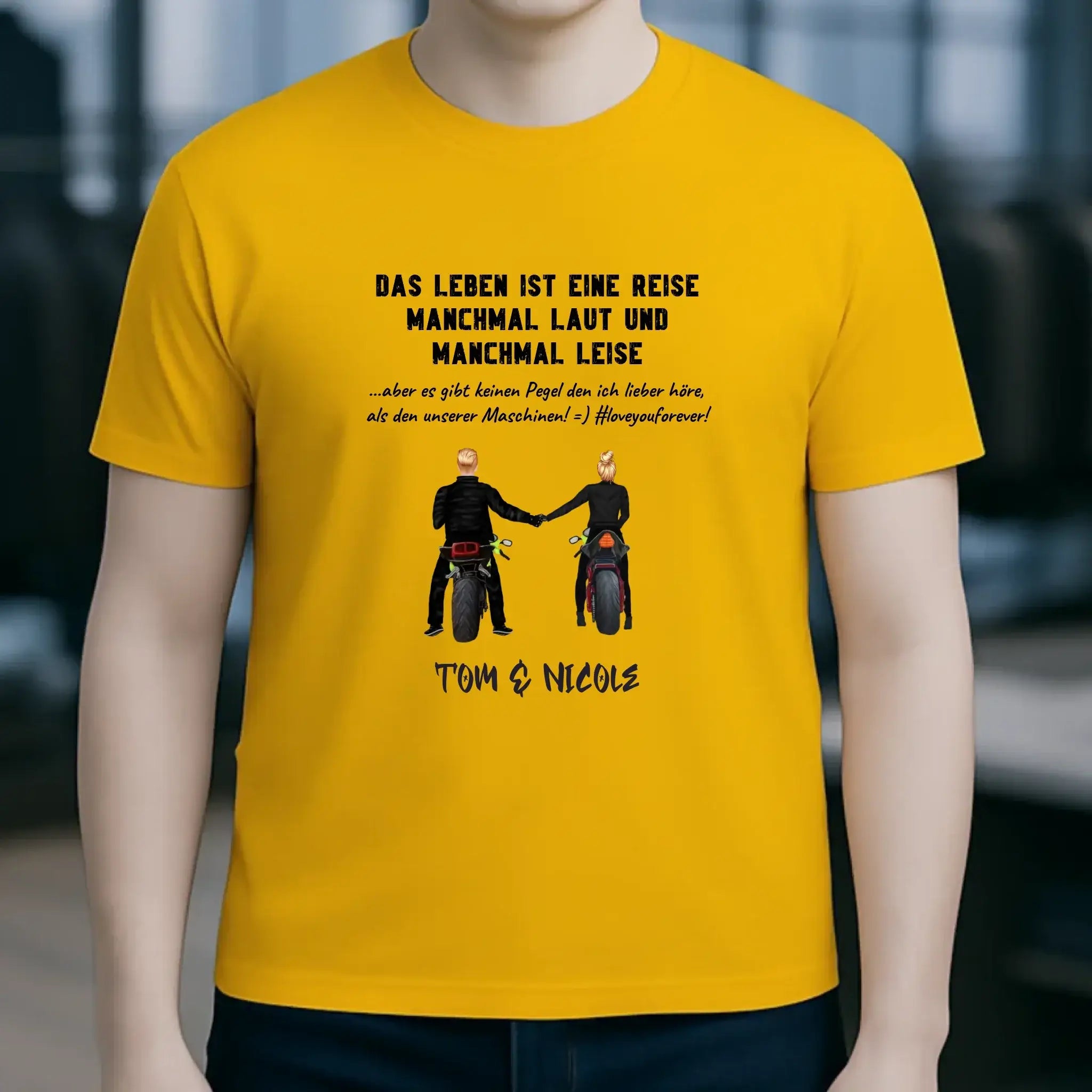 2in1: Paar Designer • Motorrad Couple • Unisex Premium T-Shirt XS-5XL aus Bio-Baumwolle für Damen & Herren