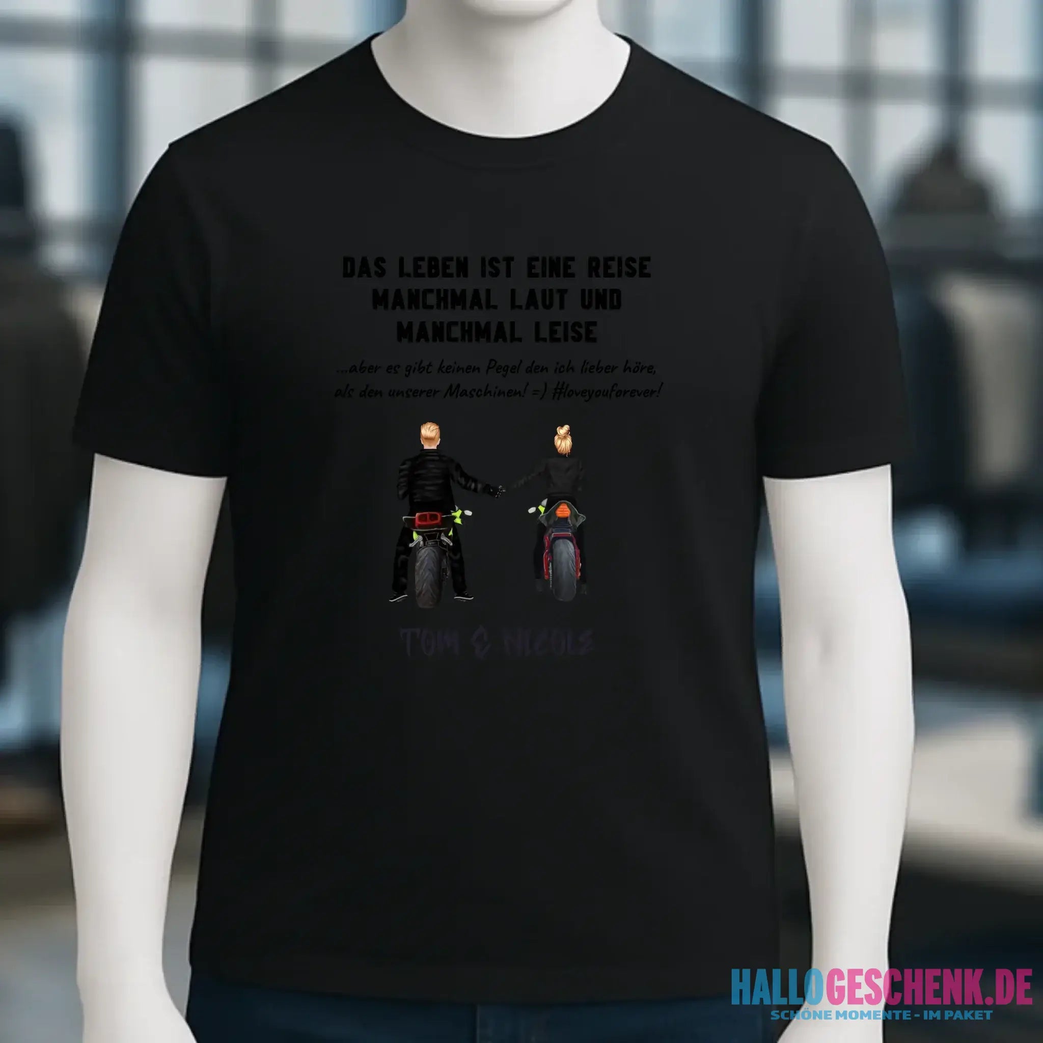 2in1: Paar Designer • Motorrad Couple • Unisex Premium T-Shirt XS-5XL aus Bio-Baumwolle für Damen & Herren