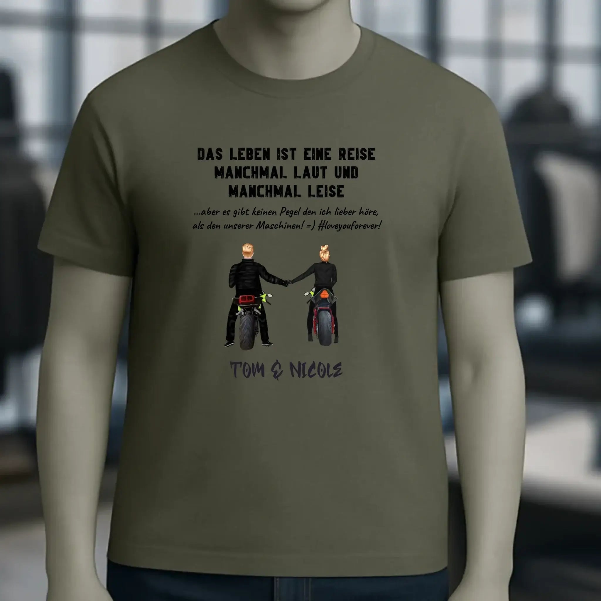 2in1: Paar Designer • Motorrad Couple • Unisex Premium T-Shirt XS-5XL aus Bio-Baumwolle für Damen & Herren