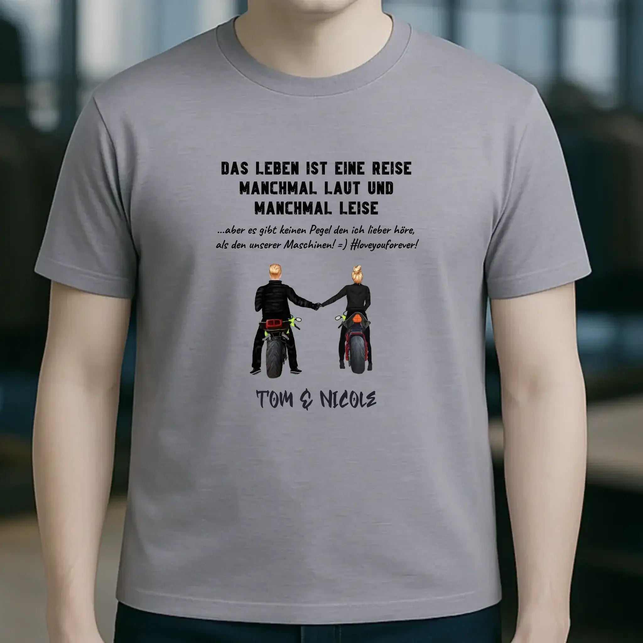 2in1: Paar Designer • Motorrad Couple • Unisex Premium T-Shirt XS-5XL aus Bio-Baumwolle für Damen & Herren