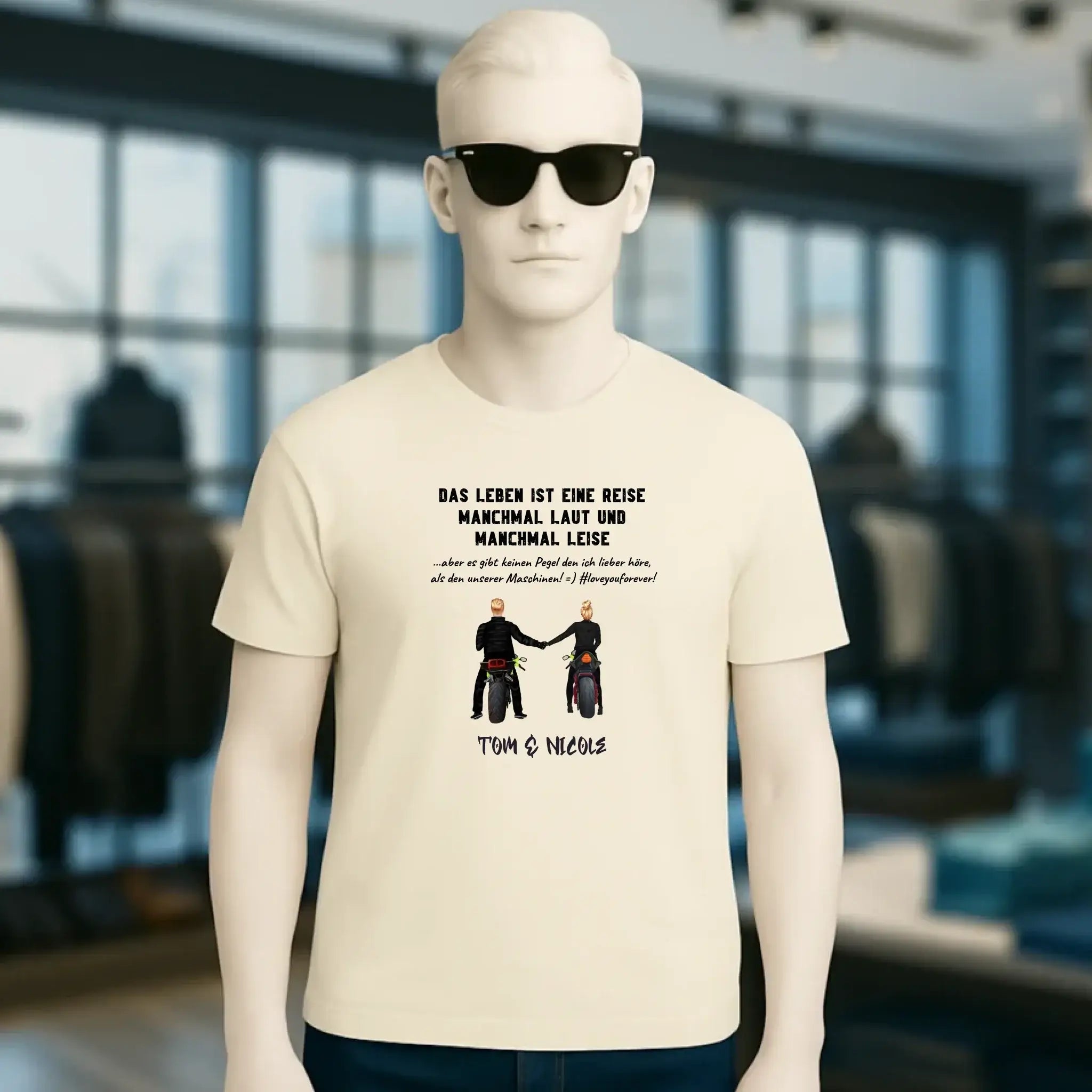 2in1: Paar Designer • Motorrad Couple • Unisex Premium T-Shirt XS-5XL aus Bio-Baumwolle für Damen & Herren