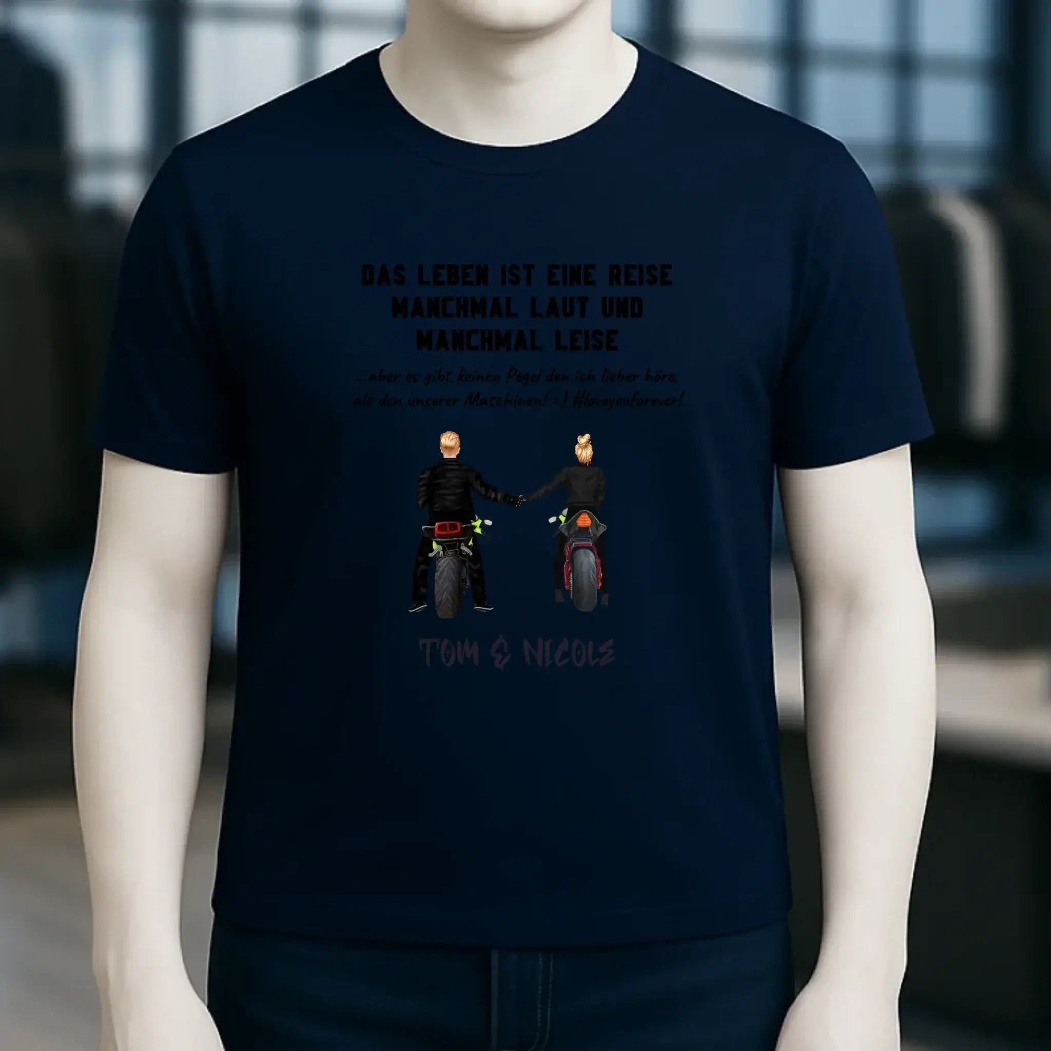 2in1: Paar Designer • Motorrad Couple • Unisex Premium T-Shirt XS-5XL aus Bio-Baumwolle für Damen & Herren