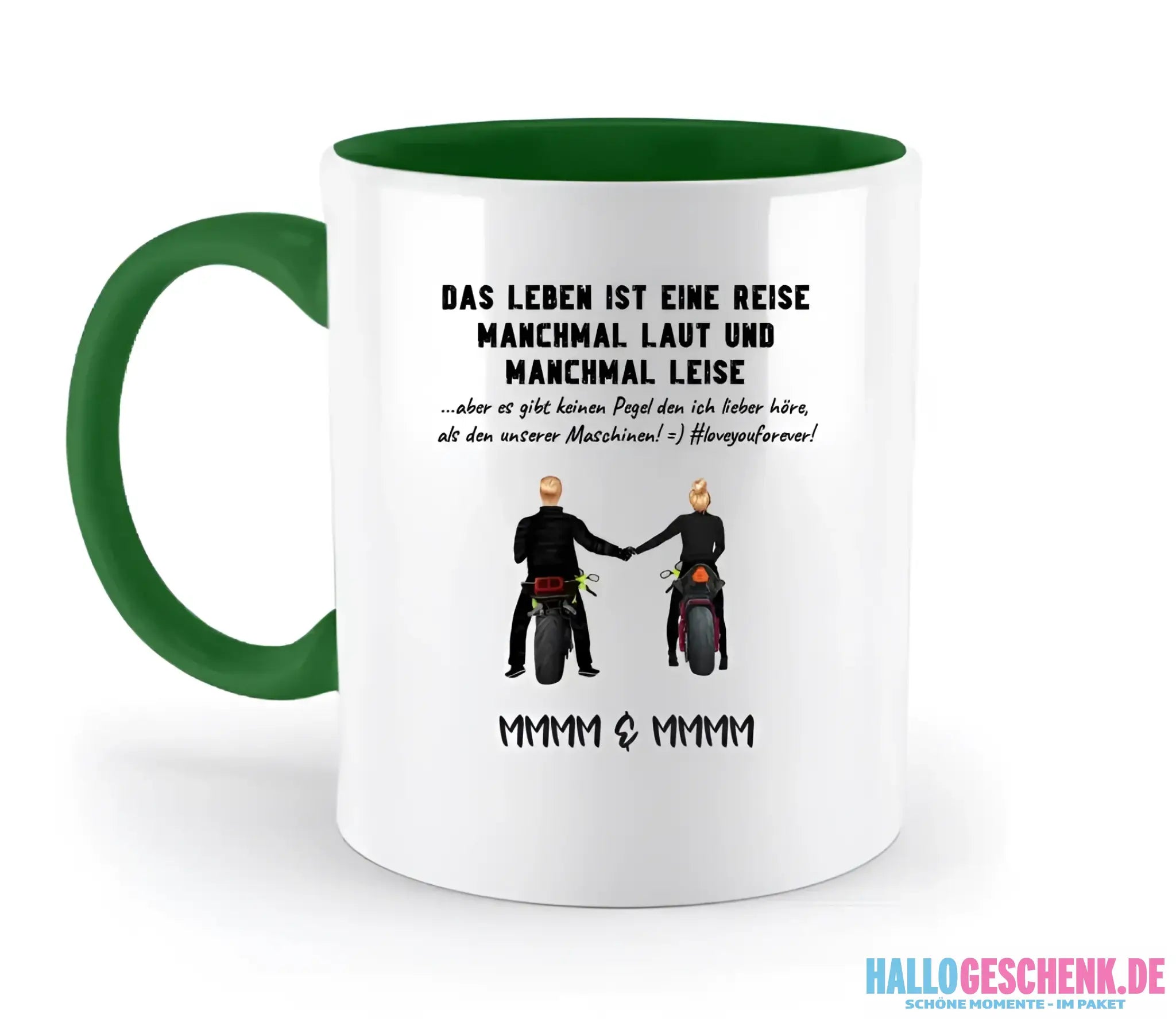 2in1: Paar Designer • Motorrad Couple • Zweifarbige Tasse 330ml