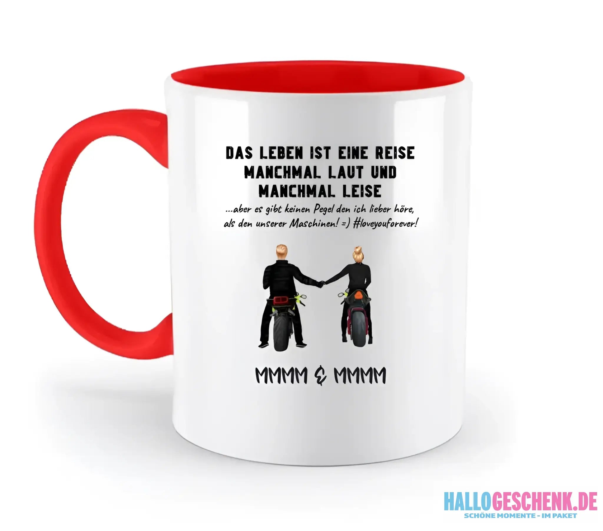 2in1: Paar Designer • Motorrad Couple • Zweifarbige Tasse 330ml