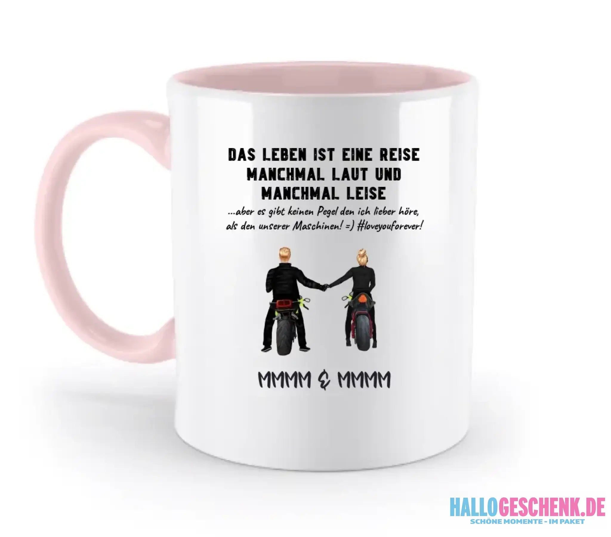 2in1: Paar Designer • Motorrad Couple • Zweifarbige Tasse 330ml