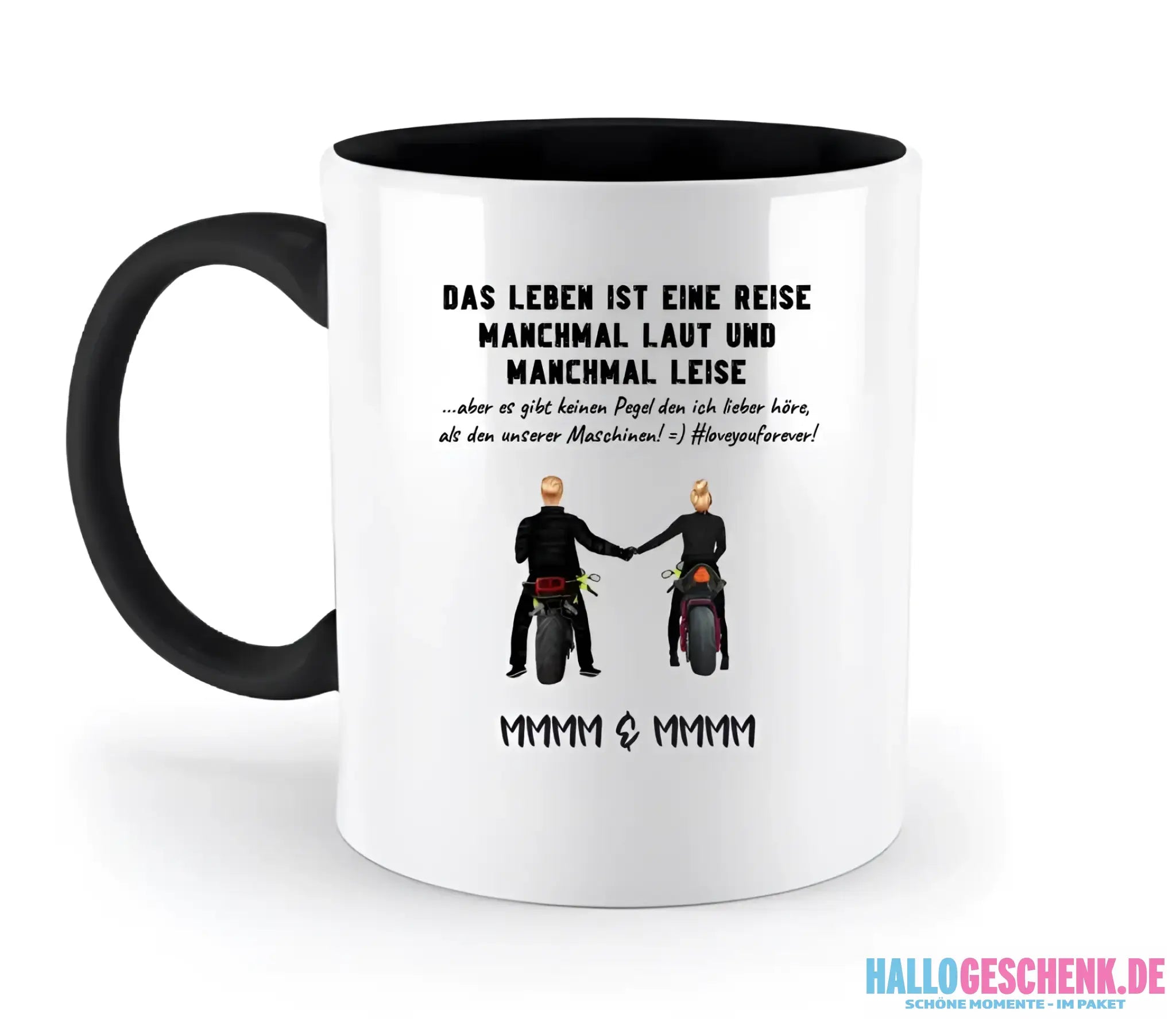 2in1: Paar Designer • Motorrad Couple • Zweifarbige Tasse 330ml