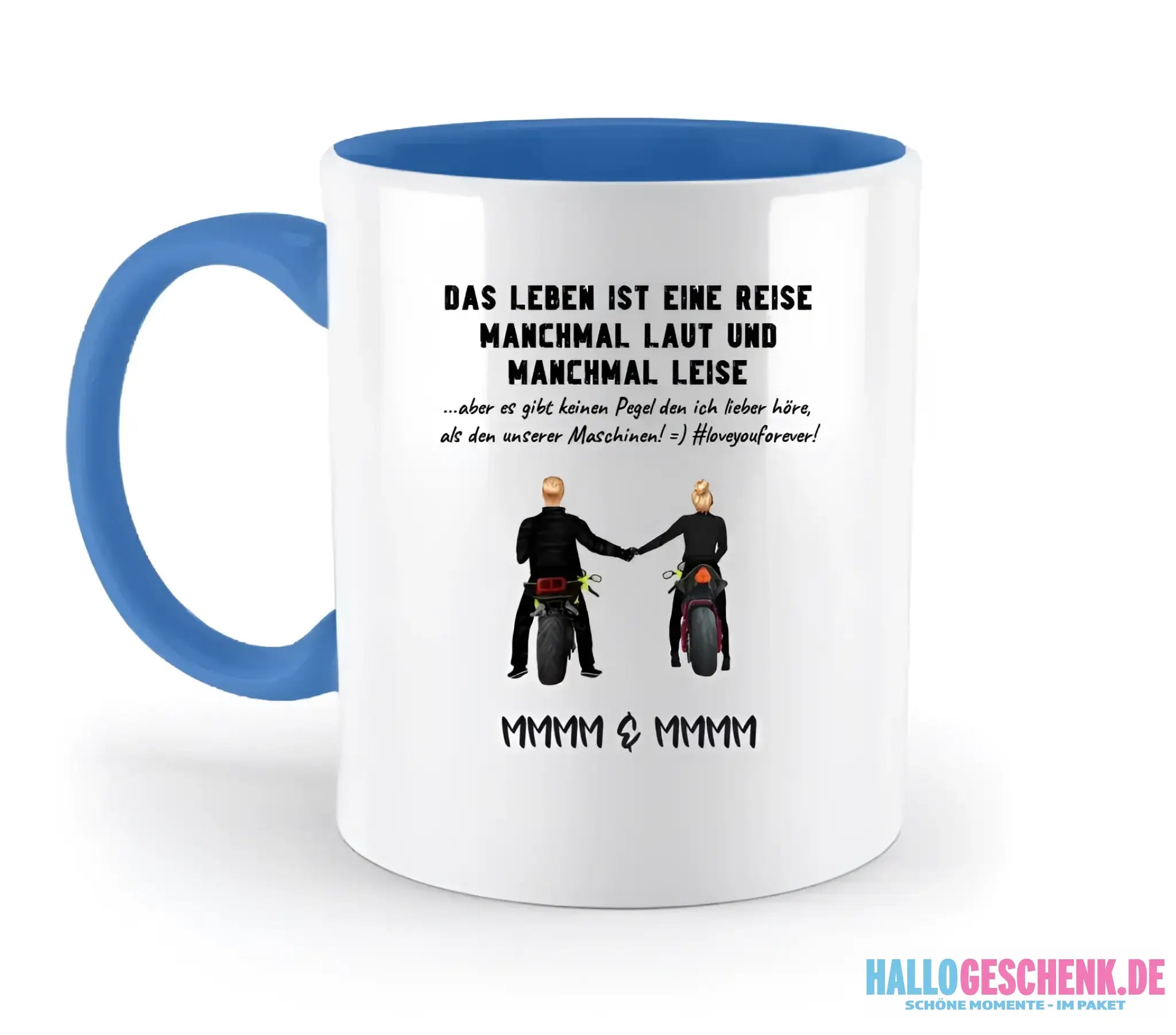 2in1: Paar Designer • Motorrad Couple • Zweifarbige Tasse 330ml