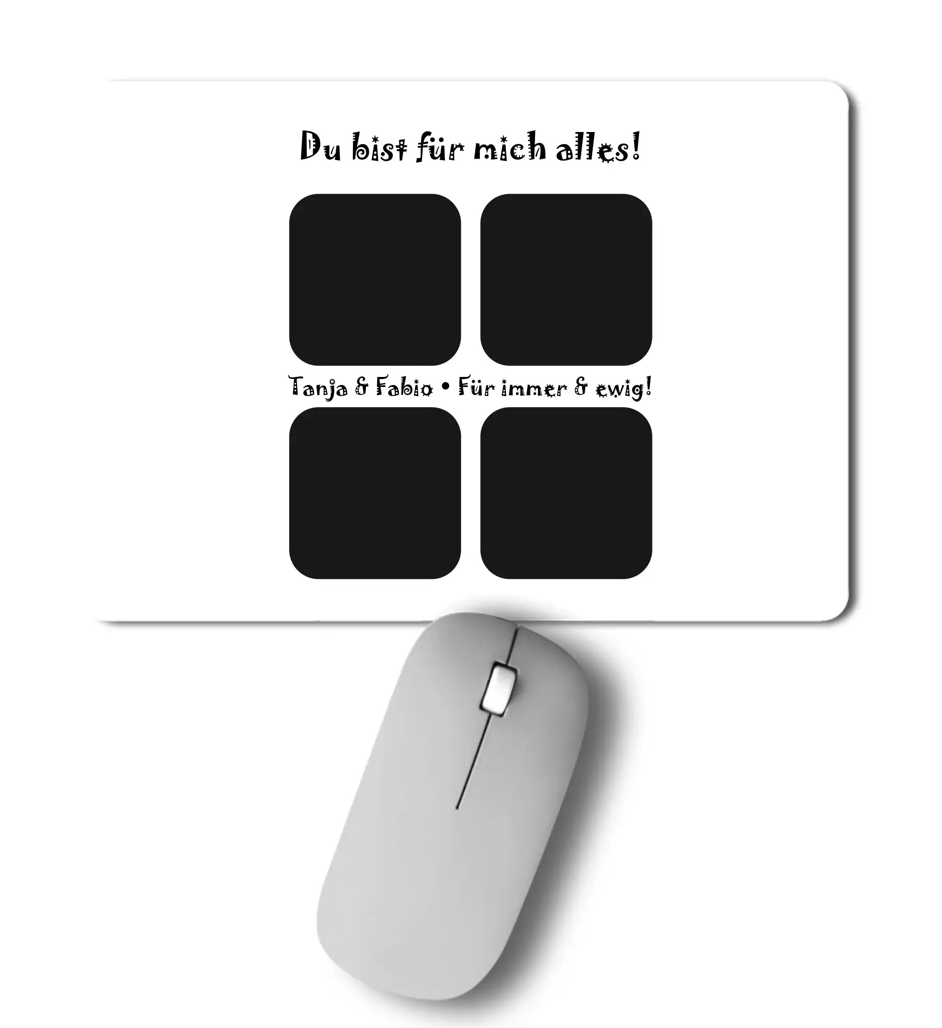 4er-Collage • mehrere Artikel • ’Statement-Collection’ • Wunschtext • Mein Fotomotiv - Mousepad / Сolored / 27cm-x-19cm