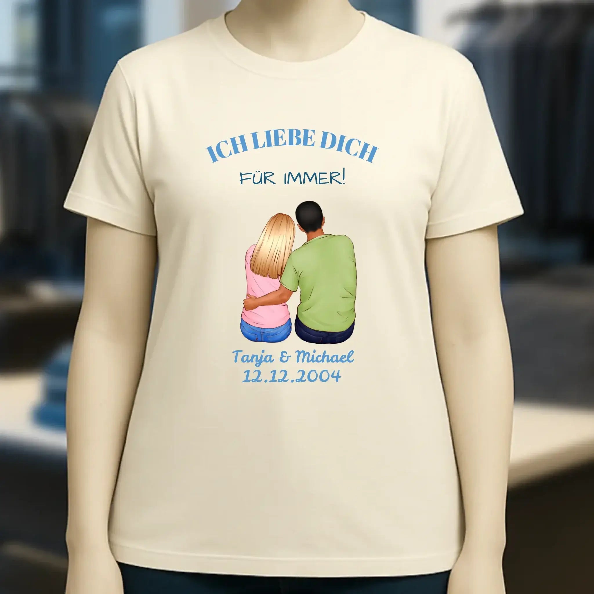 3in1: Paar Designer personalisierbar - Ladies Premium T-Shirt XS-2XL aus Bio-Baumwolle für Damen