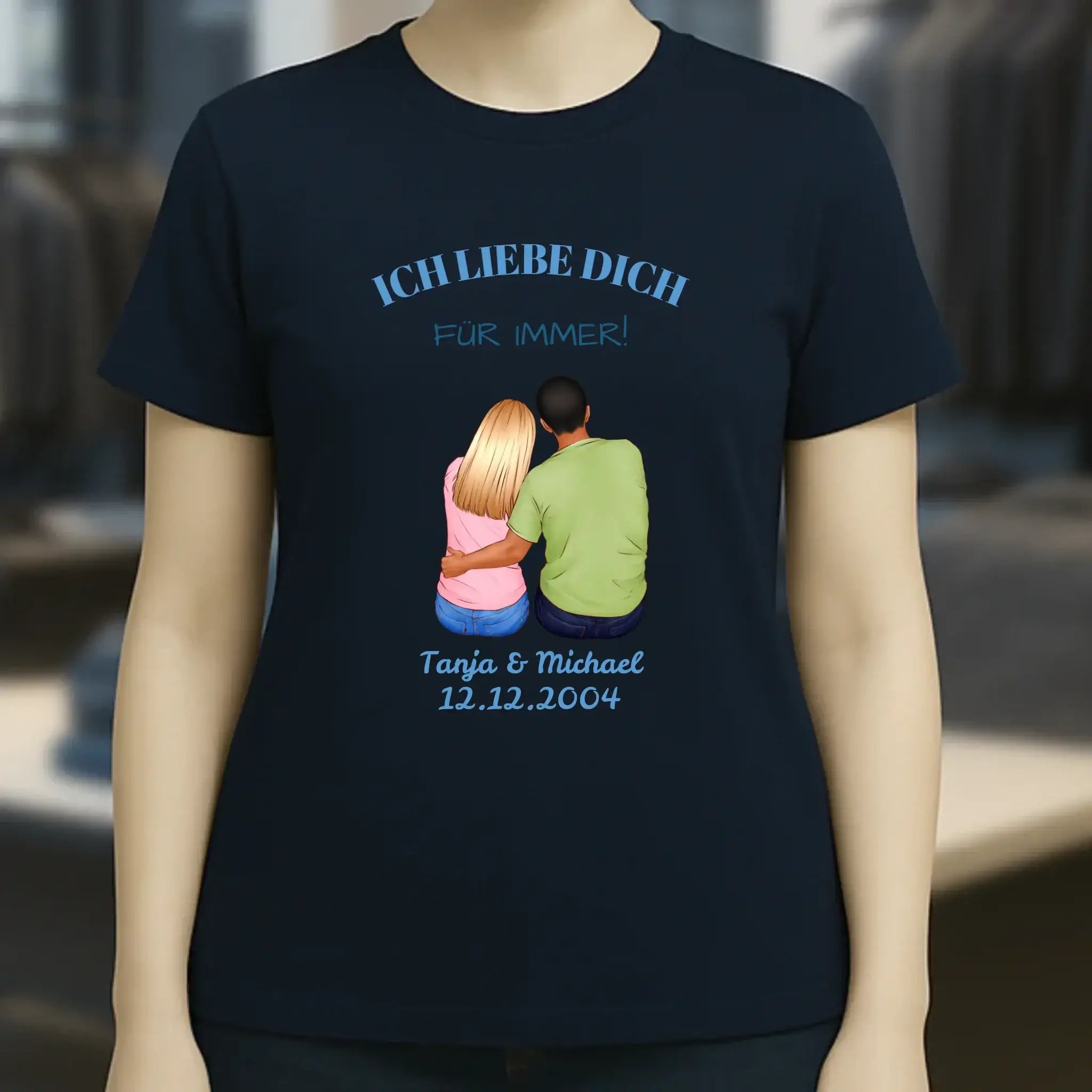 3in1: Paar Designer personalisierbar - Ladies Premium T-Shirt XS-2XL aus Bio-Baumwolle für Damen