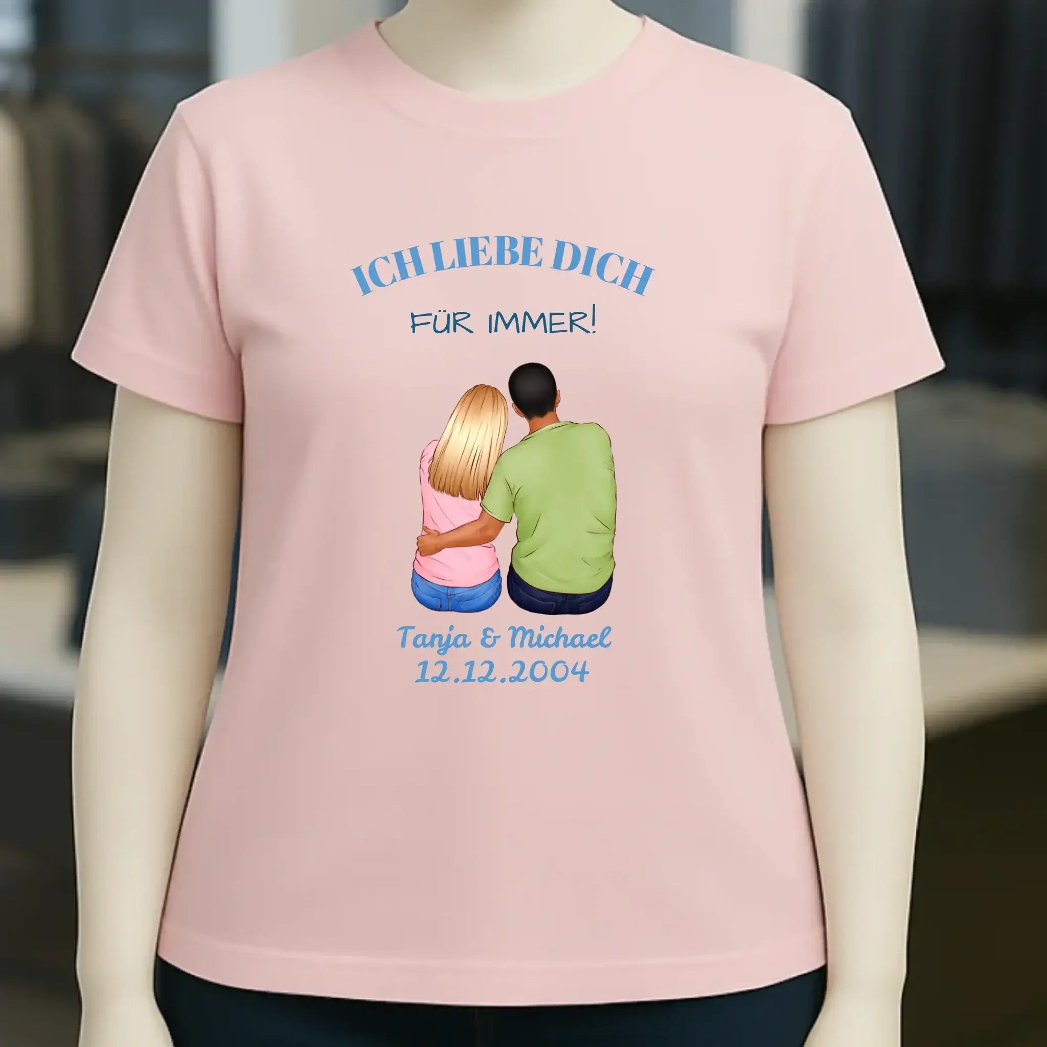 3in1: Paar Designer personalisierbar - Ladies Premium T-Shirt XS-2XL aus Bio-Baumwolle für Damen
