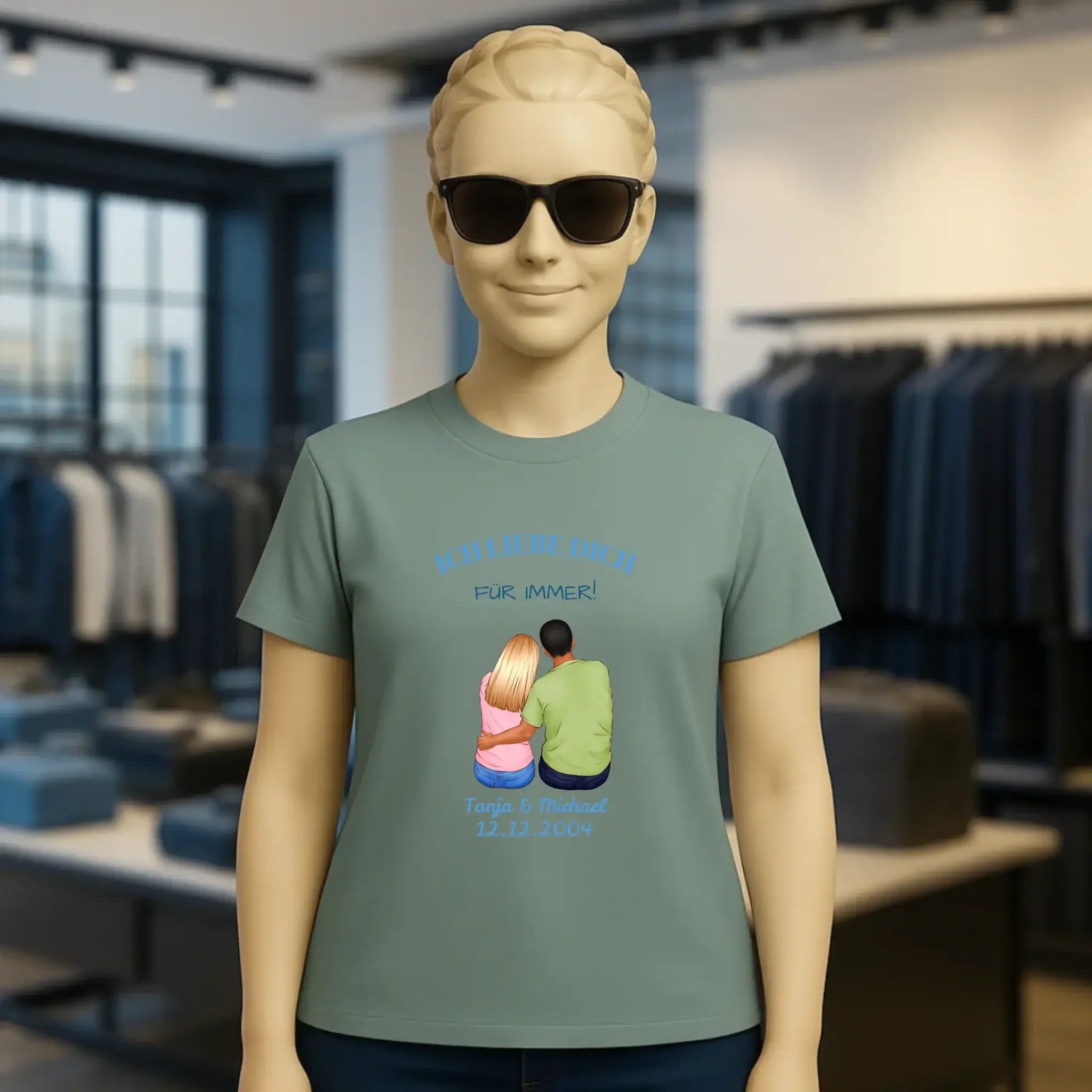 3in1: Paar Designer personalisierbar - Ladies Premium T-Shirt XS-2XL aus Bio-Baumwolle für Damen
