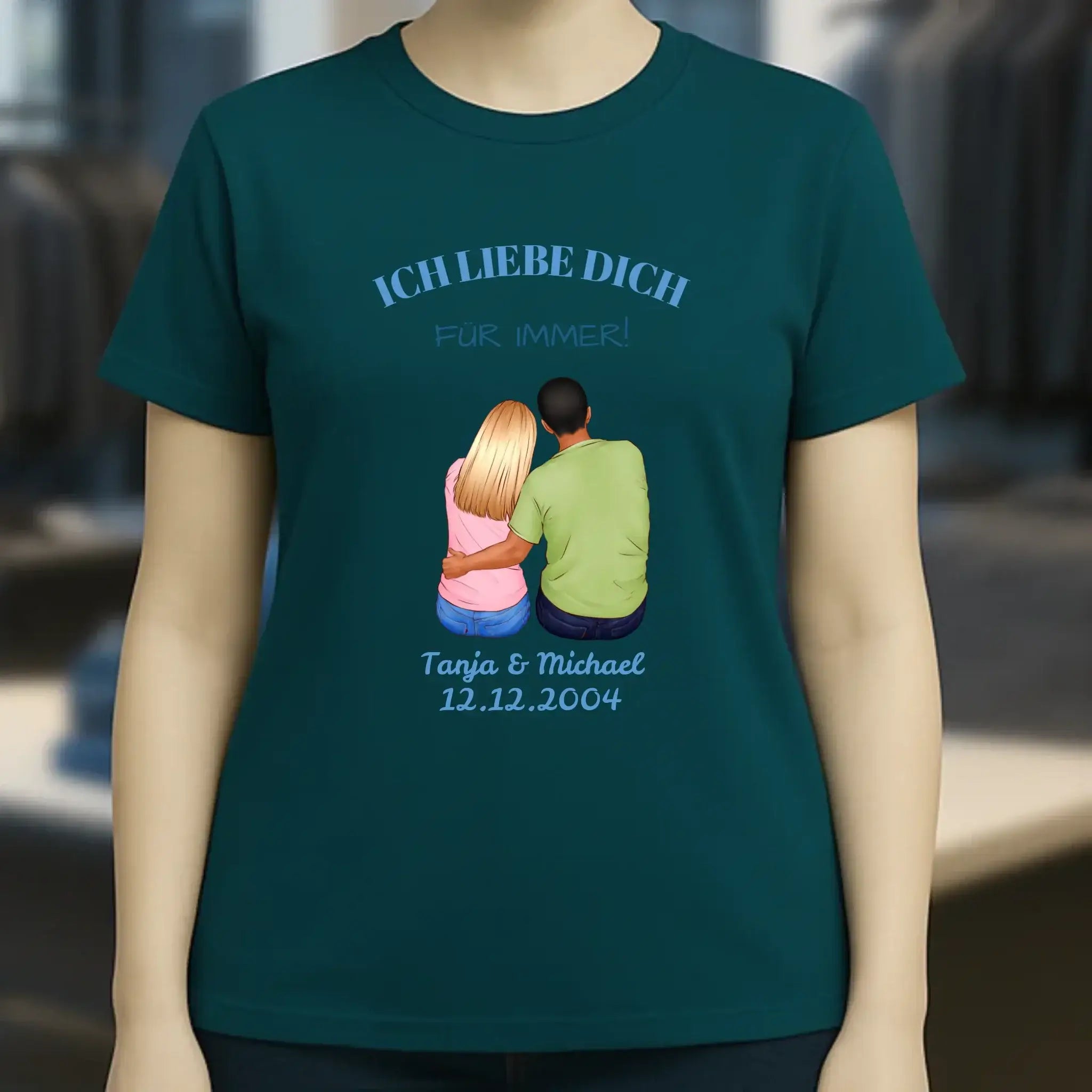 3in1: Paar Designer personalisierbar - Ladies Premium T-Shirt XS-2XL aus Bio-Baumwolle für Damen