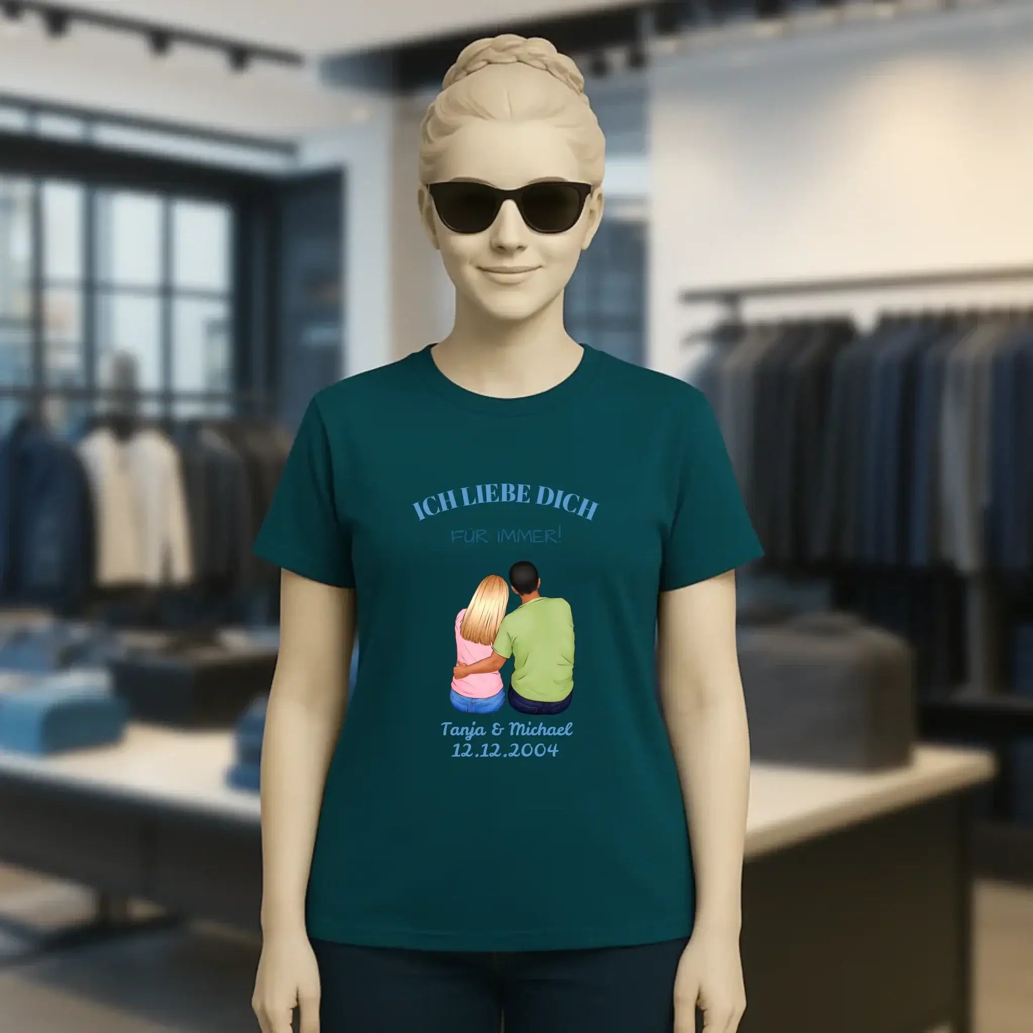 3in1: Paar Designer personalisierbar - Ladies Premium T-Shirt XS-2XL aus Bio-Baumwolle für Damen