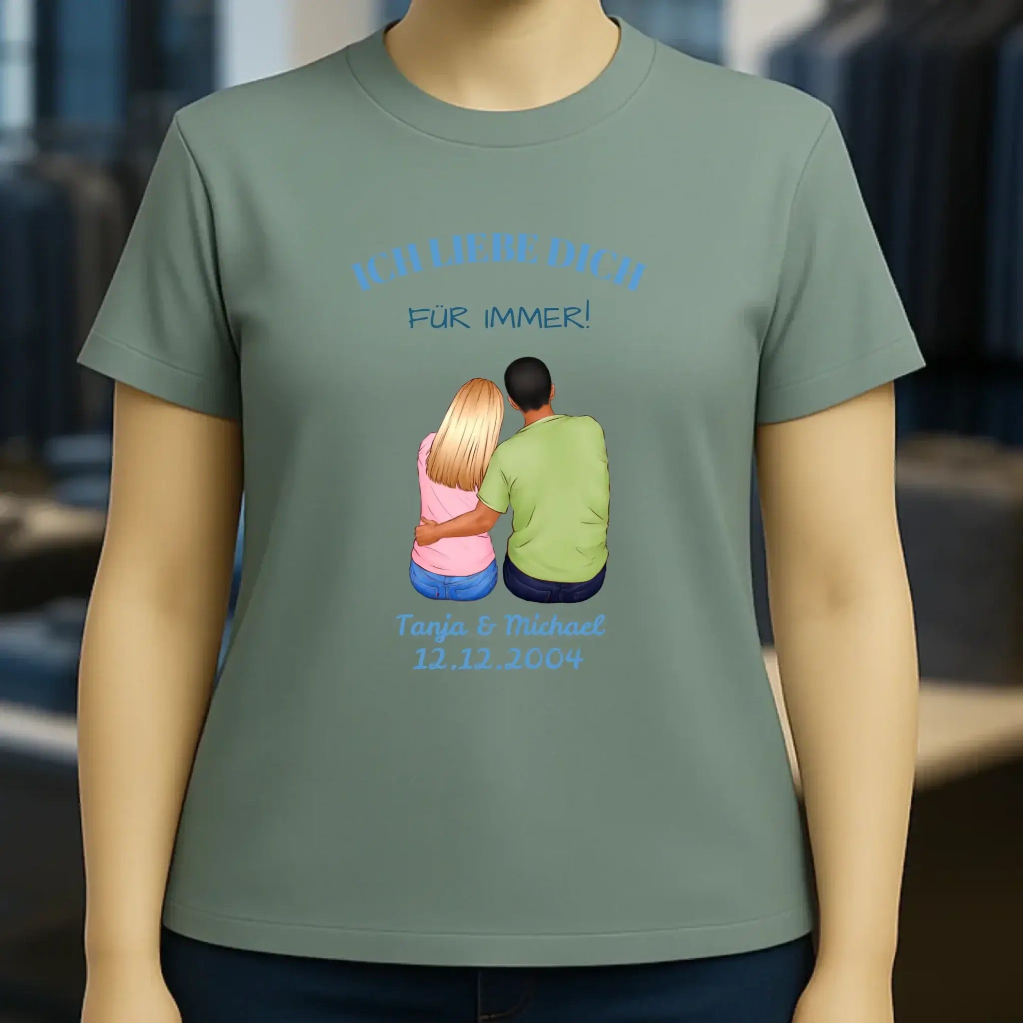 3in1: Paar Designer personalisierbar - Ladies Premium T-Shirt XS-2XL aus Bio-Baumwolle für Damen