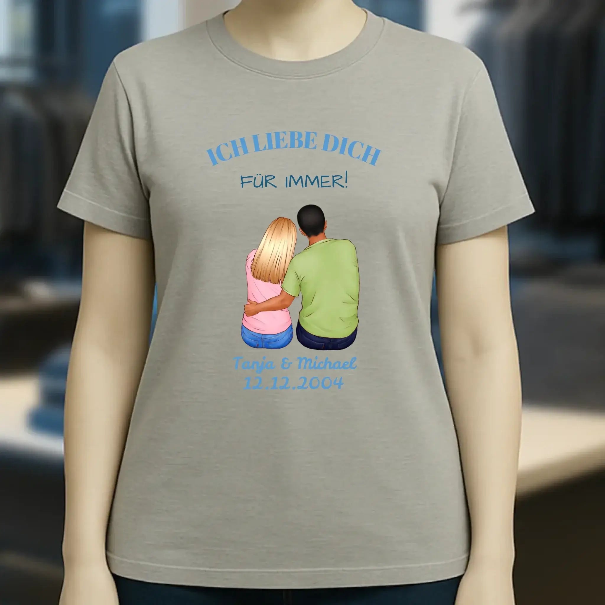 3in1: Paar Designer personalisierbar - Ladies Premium T-Shirt XS-2XL aus Bio-Baumwolle für Damen