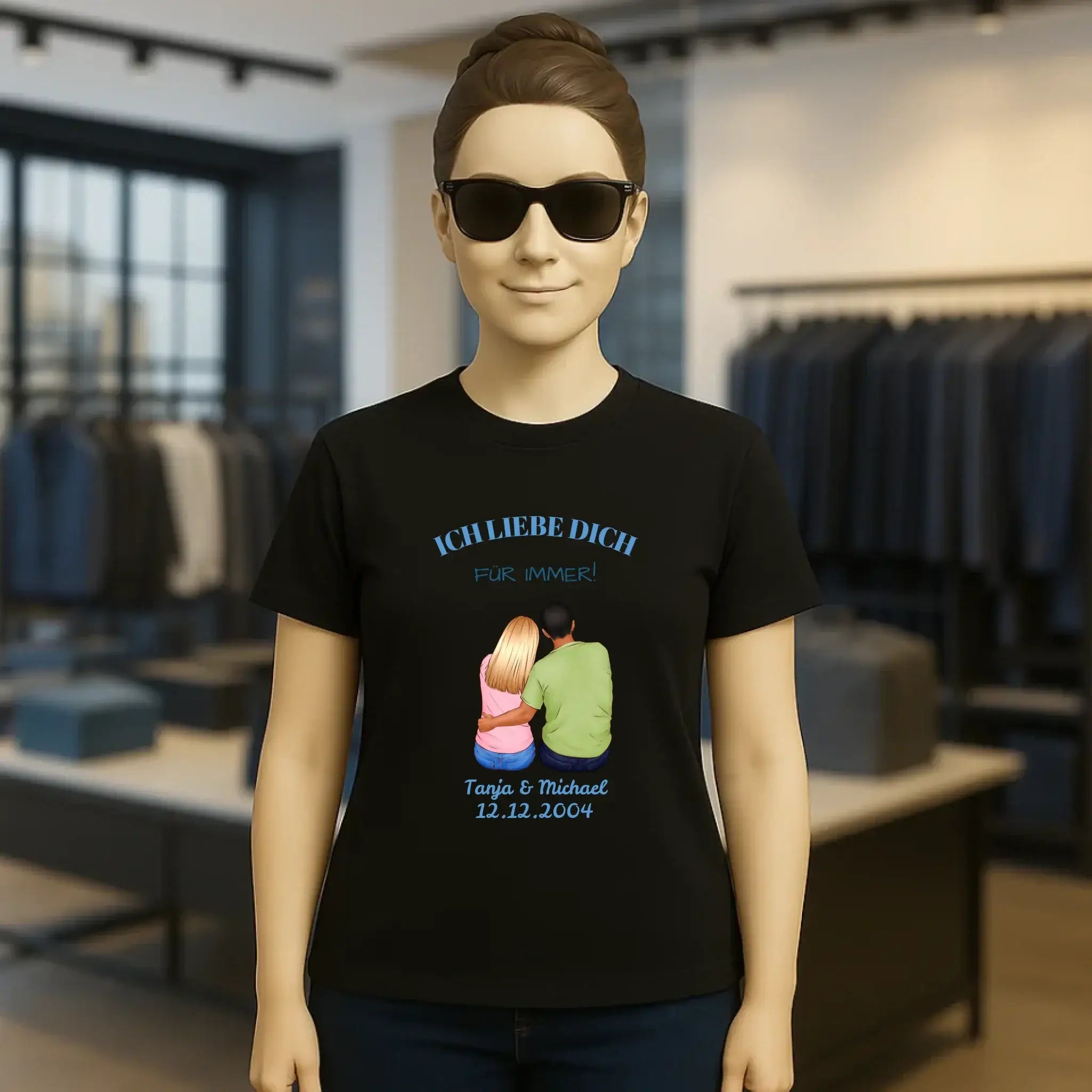 3in1: Paar Designer personalisierbar - Ladies Premium T-Shirt XS-2XL aus Bio-Baumwolle für Damen