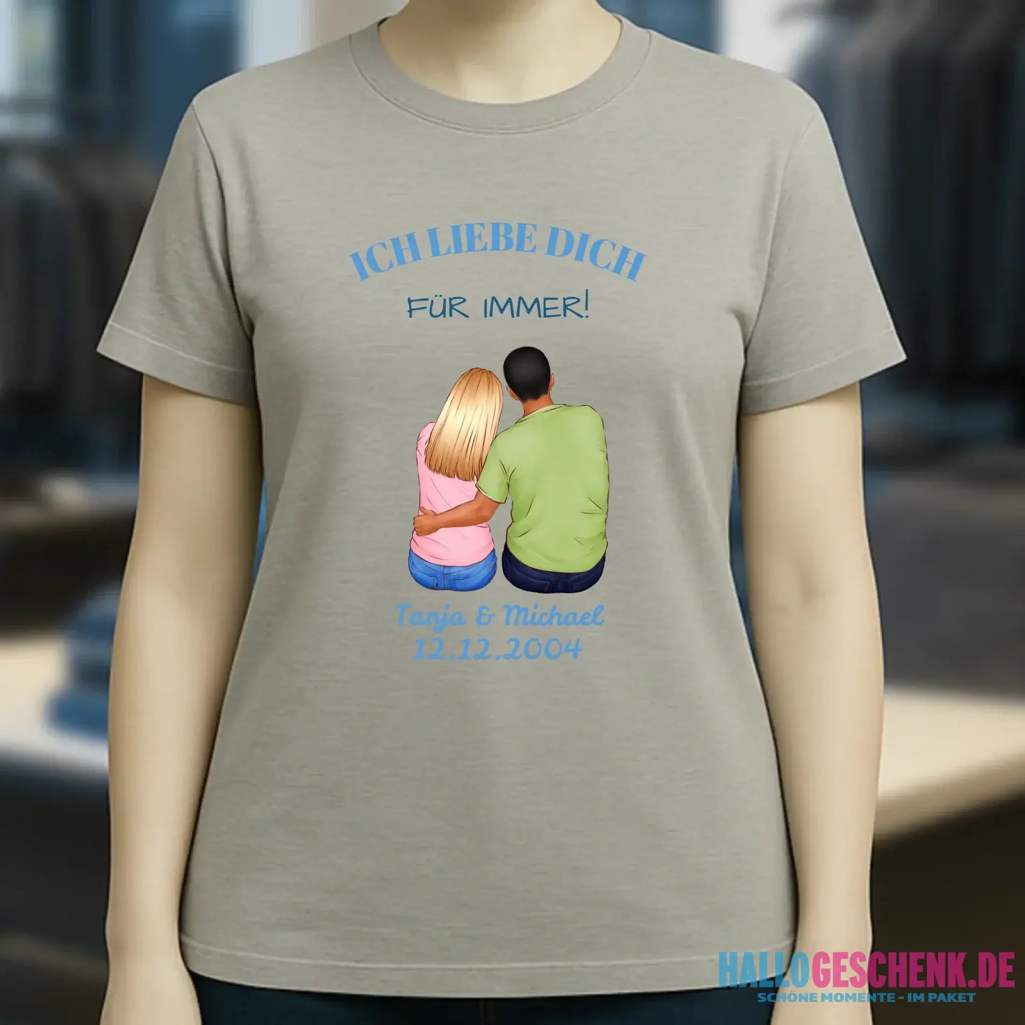 3in1: Paar Designer personalisierbar - Ladies Premium T-Shirt XS-2XL aus Bio-Baumwolle für Damen