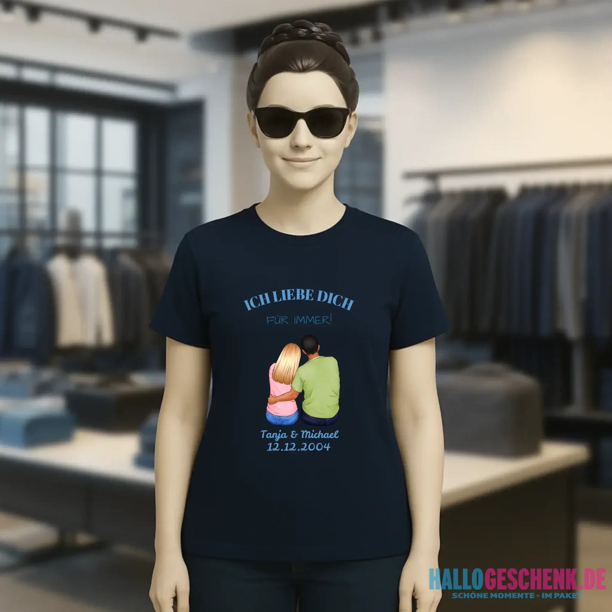 3in1: Paar Designer personalisierbar - Ladies Premium T-Shirt XS-2XL aus Bio-Baumwolle für Damen