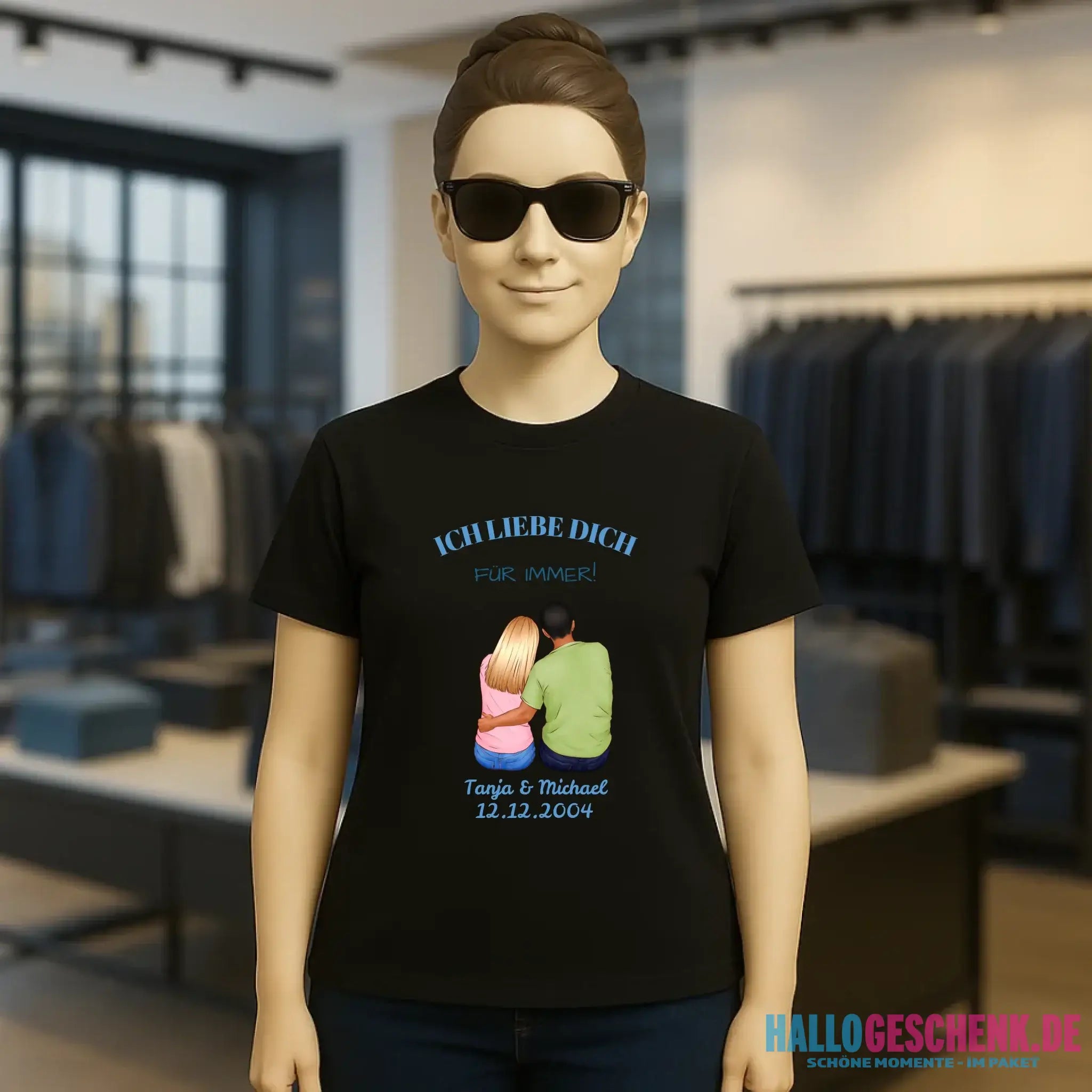 3in1: Paar Designer personalisierbar - Ladies Premium T-Shirt XS-2XL aus Bio-Baumwolle für Damen