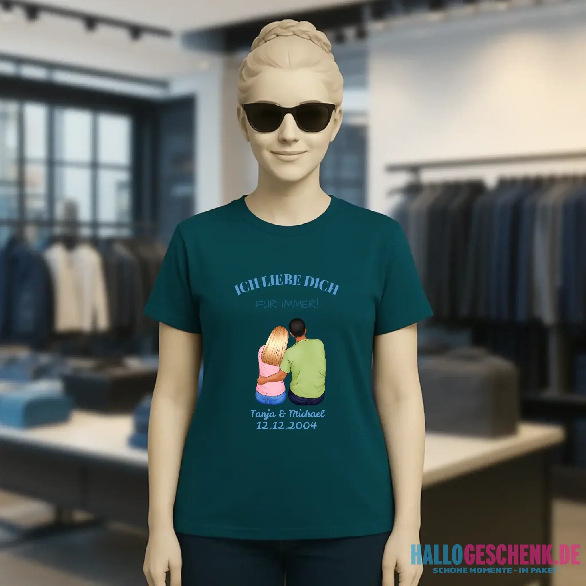 3in1: Paar Designer personalisierbar - Ladies Premium T-Shirt XS-2XL aus Bio-Baumwolle für Damen