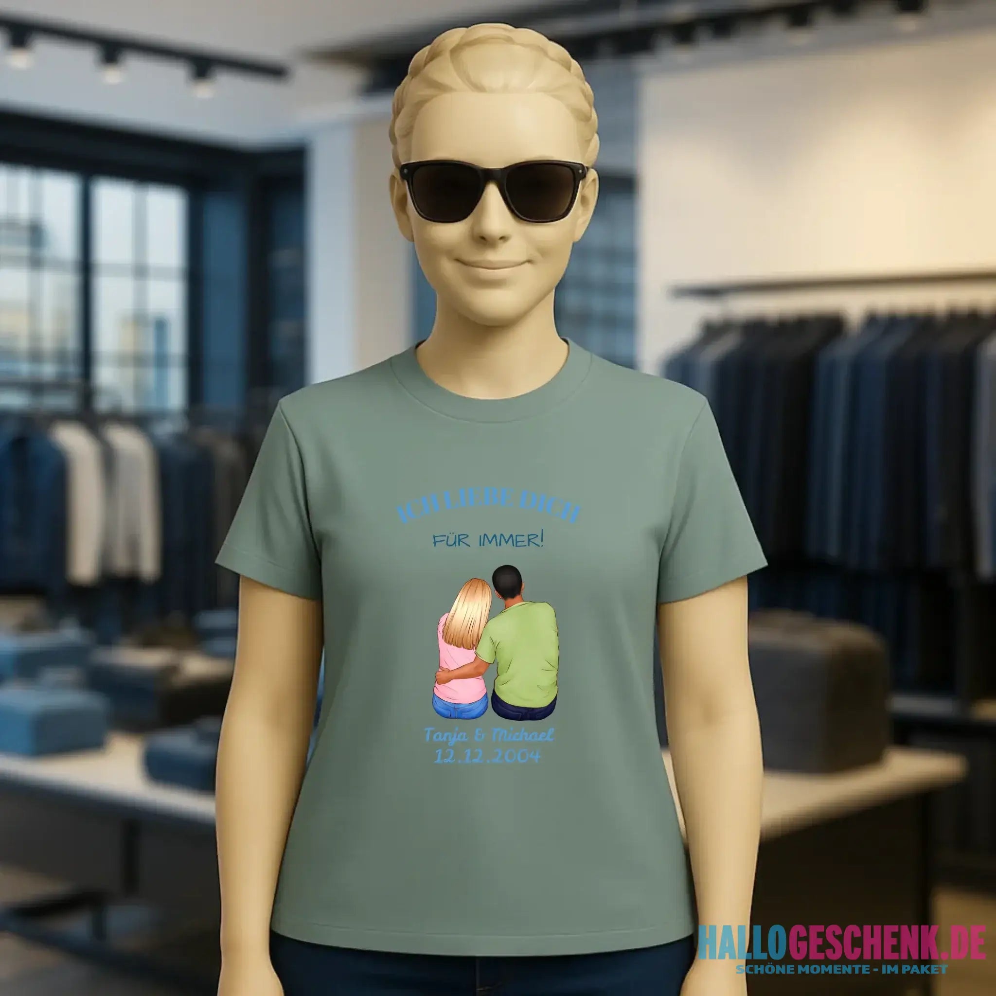 3in1: Paar Designer personalisierbar - Ladies Premium T-Shirt XS-2XL aus Bio-Baumwolle für Damen