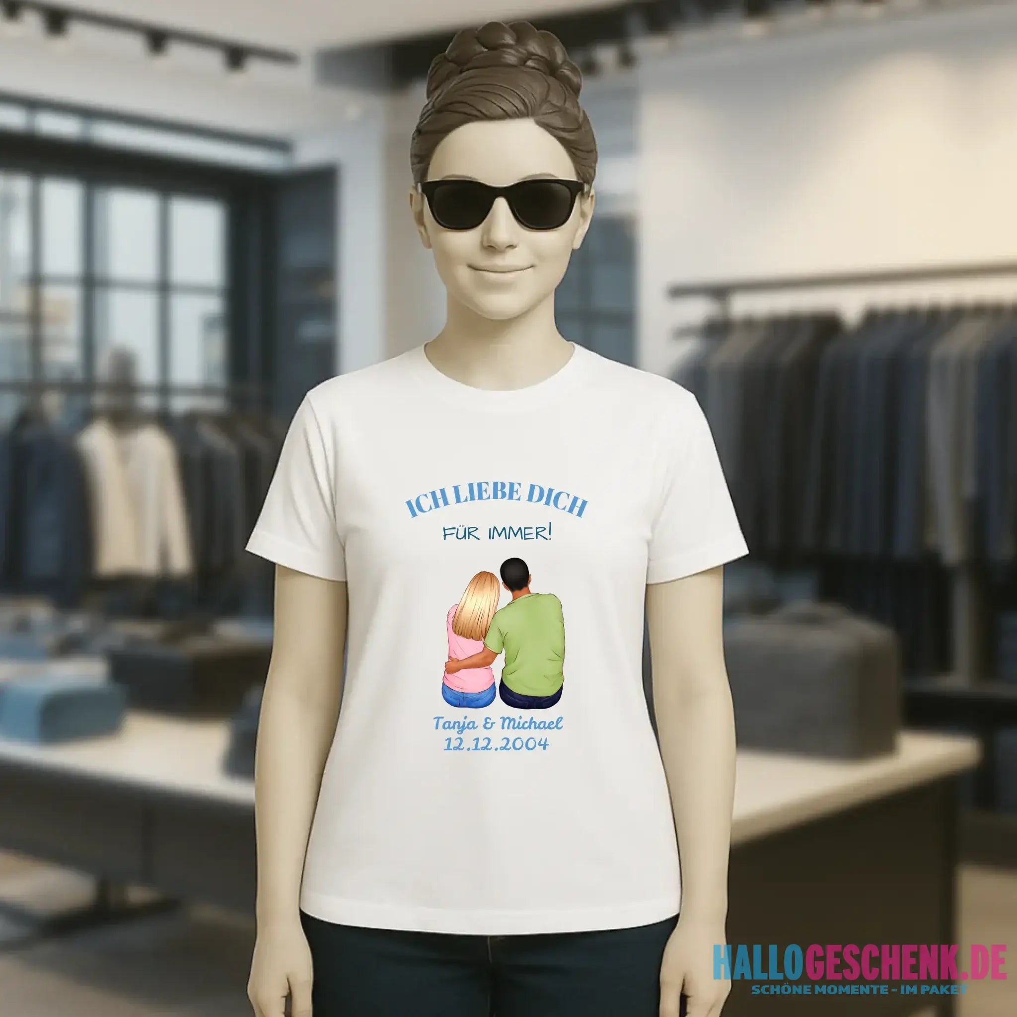 3in1: Paar Designer personalisierbar - Ladies Premium T-Shirt XS-2XL aus Bio-Baumwolle für Damen