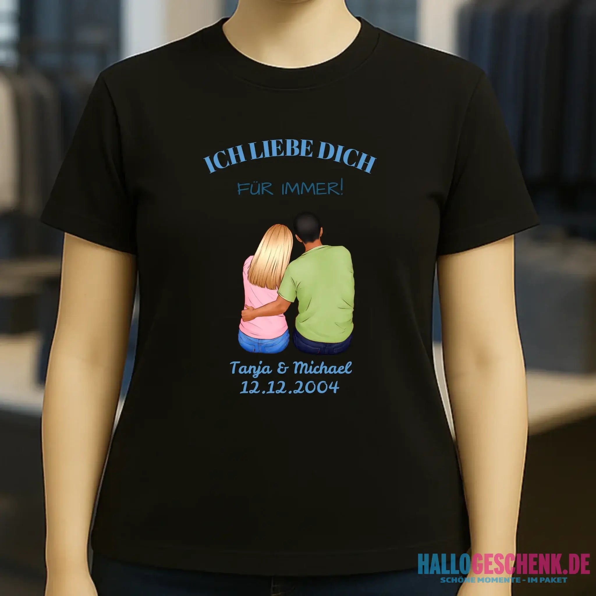3in1: Paar Designer personalisierbar - Ladies Premium T-Shirt XS-2XL aus Bio-Baumwolle für Damen