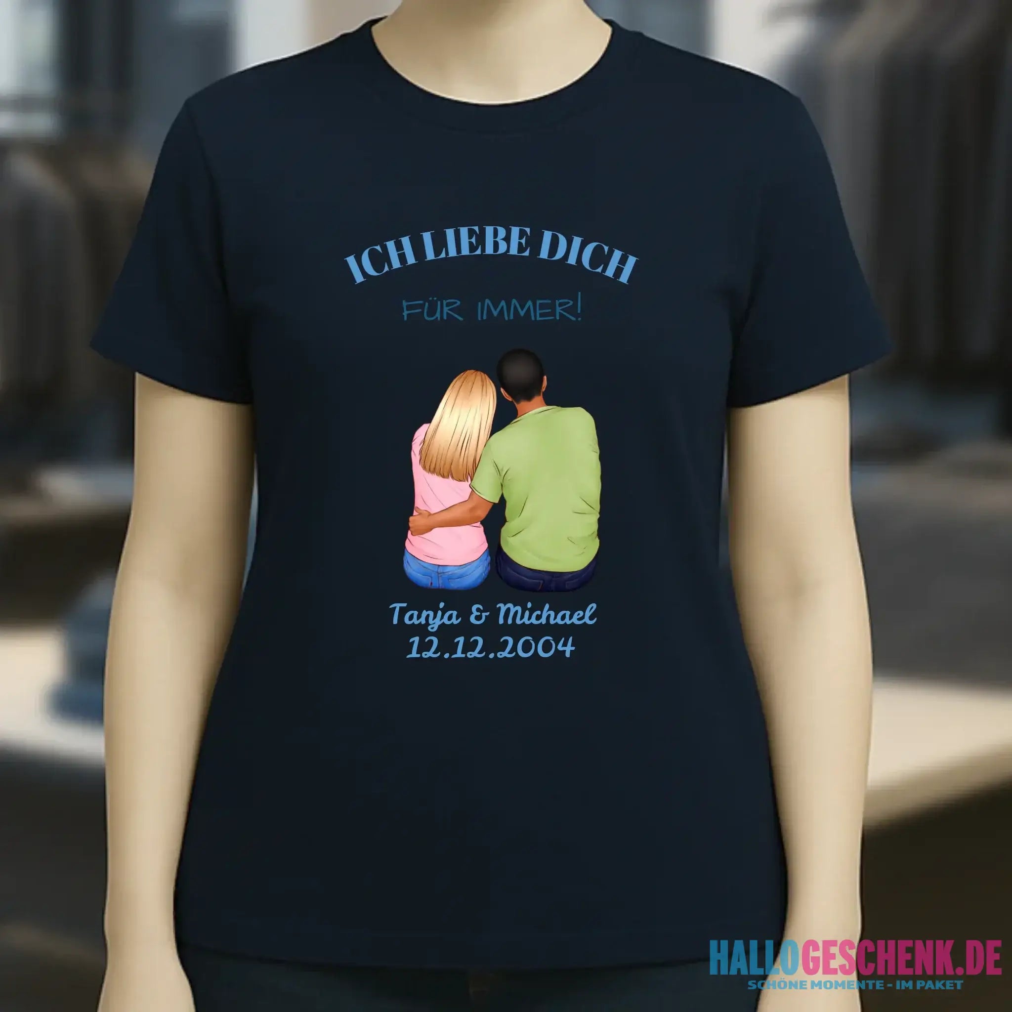 3in1: Paar Designer personalisierbar - Ladies Premium T-Shirt XS-2XL aus Bio-Baumwolle für Damen