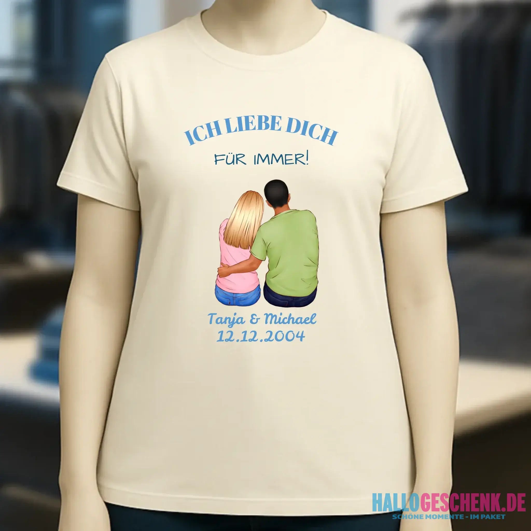 3in1: Paar Designer personalisierbar - Ladies Premium T-Shirt XS-2XL aus Bio-Baumwolle für Damen