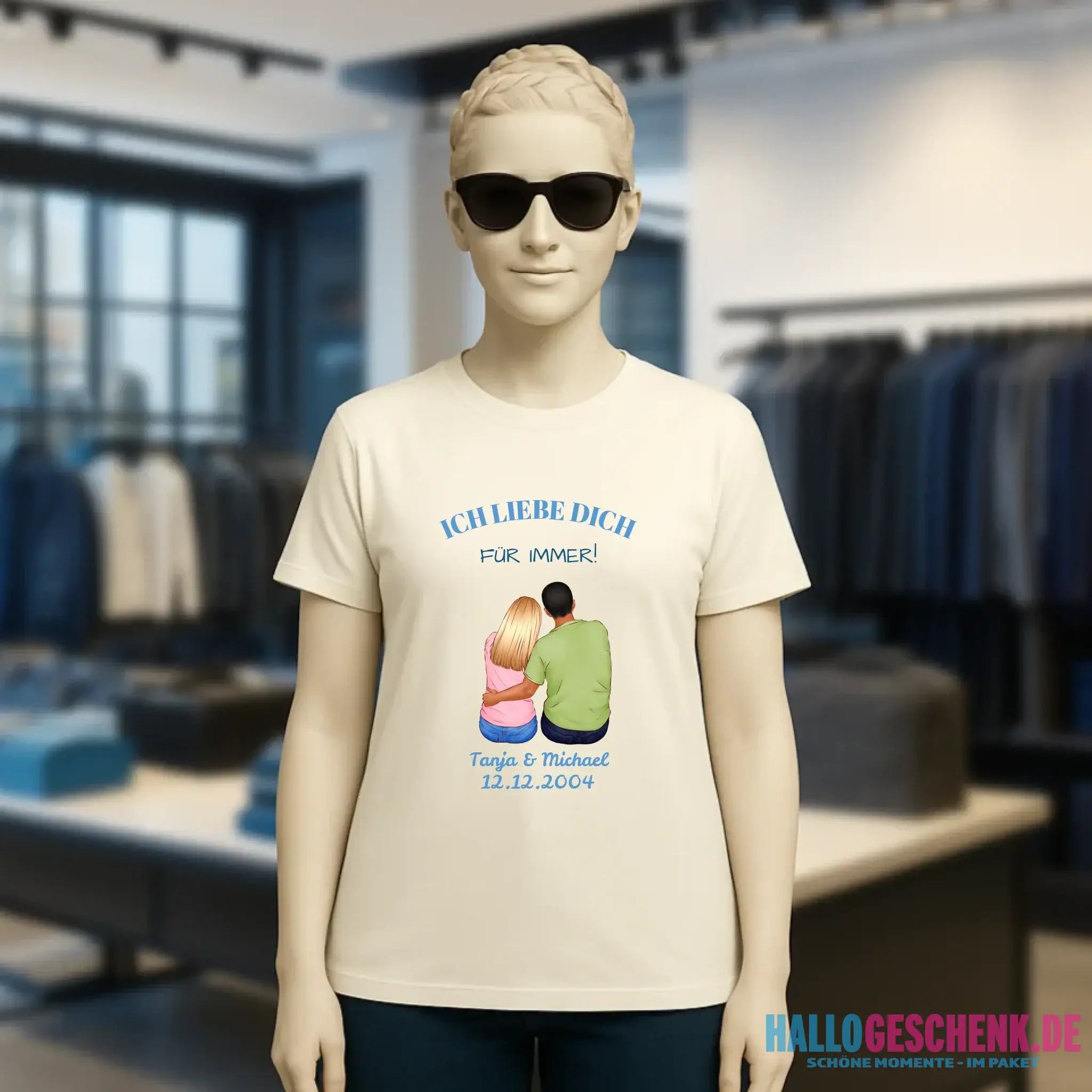3in1: Paar Designer personalisierbar - Ladies Premium T-Shirt XS-2XL aus Bio-Baumwolle für Damen
