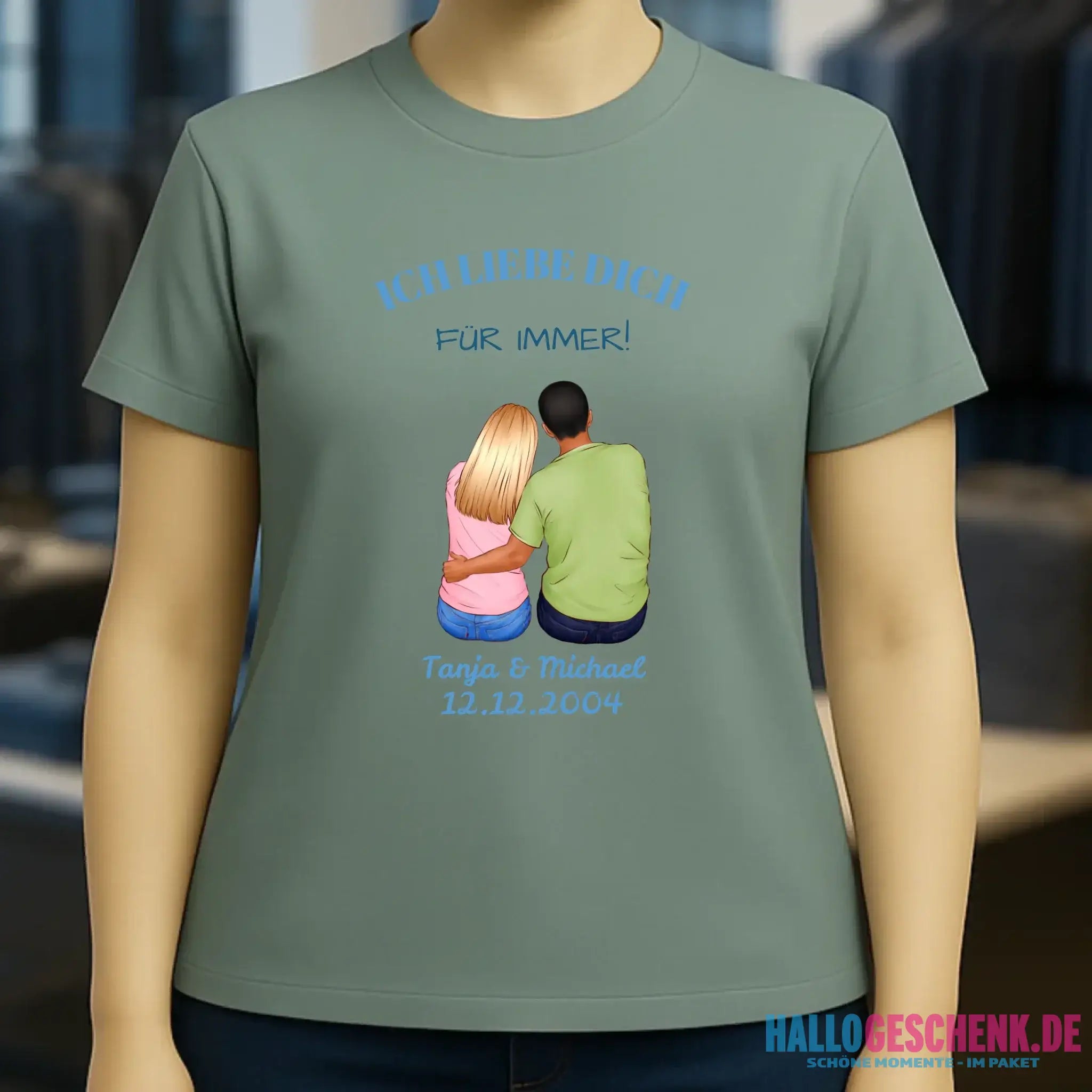 3in1: Paar Designer personalisierbar - Ladies Premium T-Shirt XS-2XL aus Bio-Baumwolle für Damen