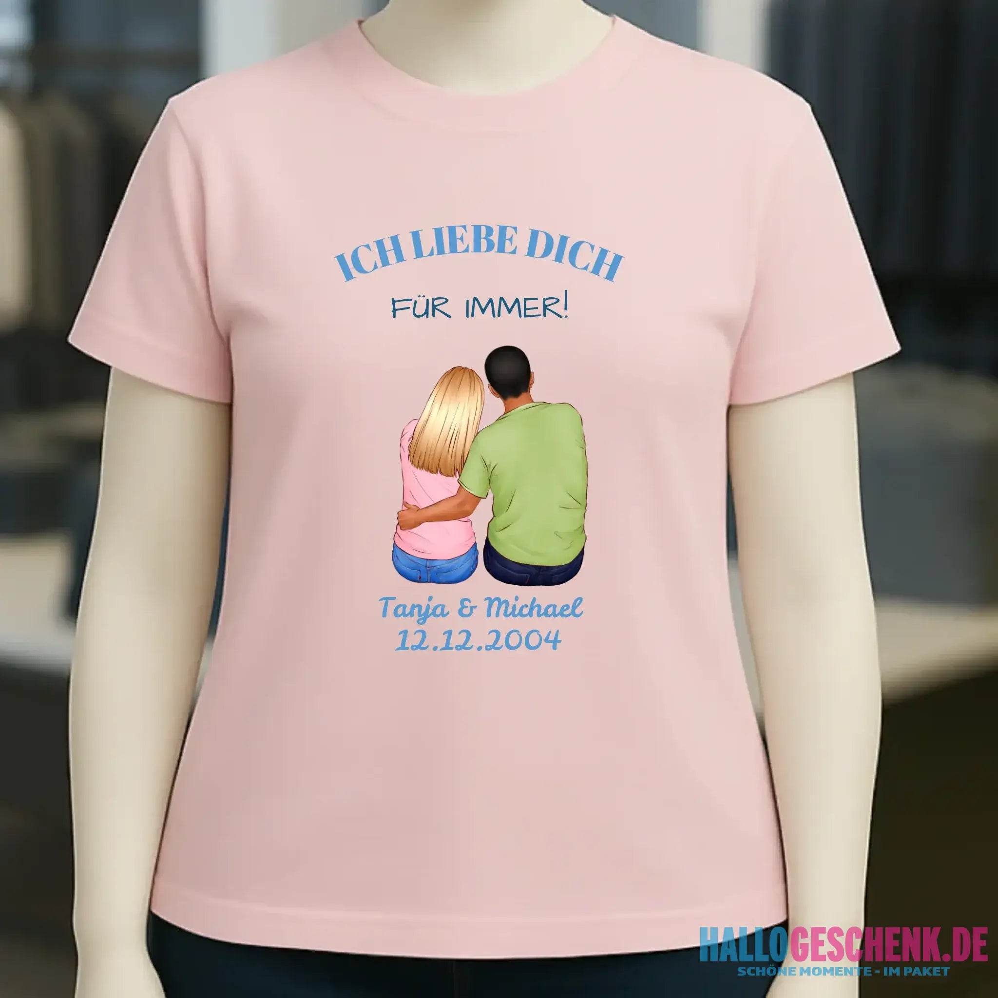 3in1: Paar Designer personalisierbar - Ladies Premium T-Shirt XS-2XL aus Bio-Baumwolle für Damen