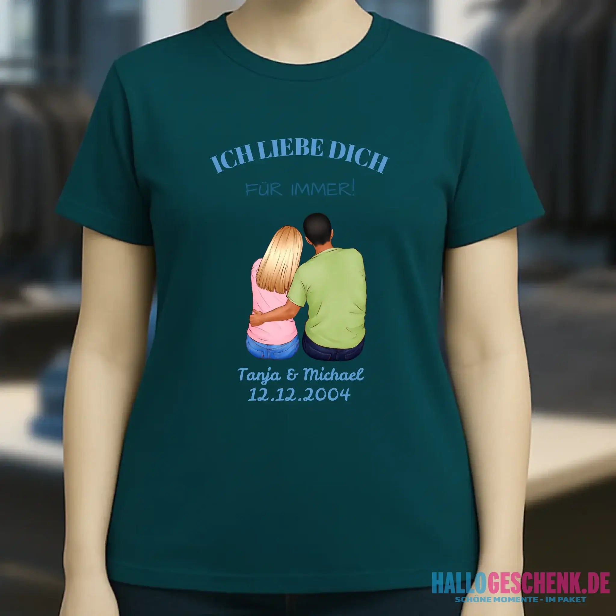 3in1: Paar Designer personalisierbar - Ladies Premium T-Shirt XS-2XL aus Bio-Baumwolle für Damen