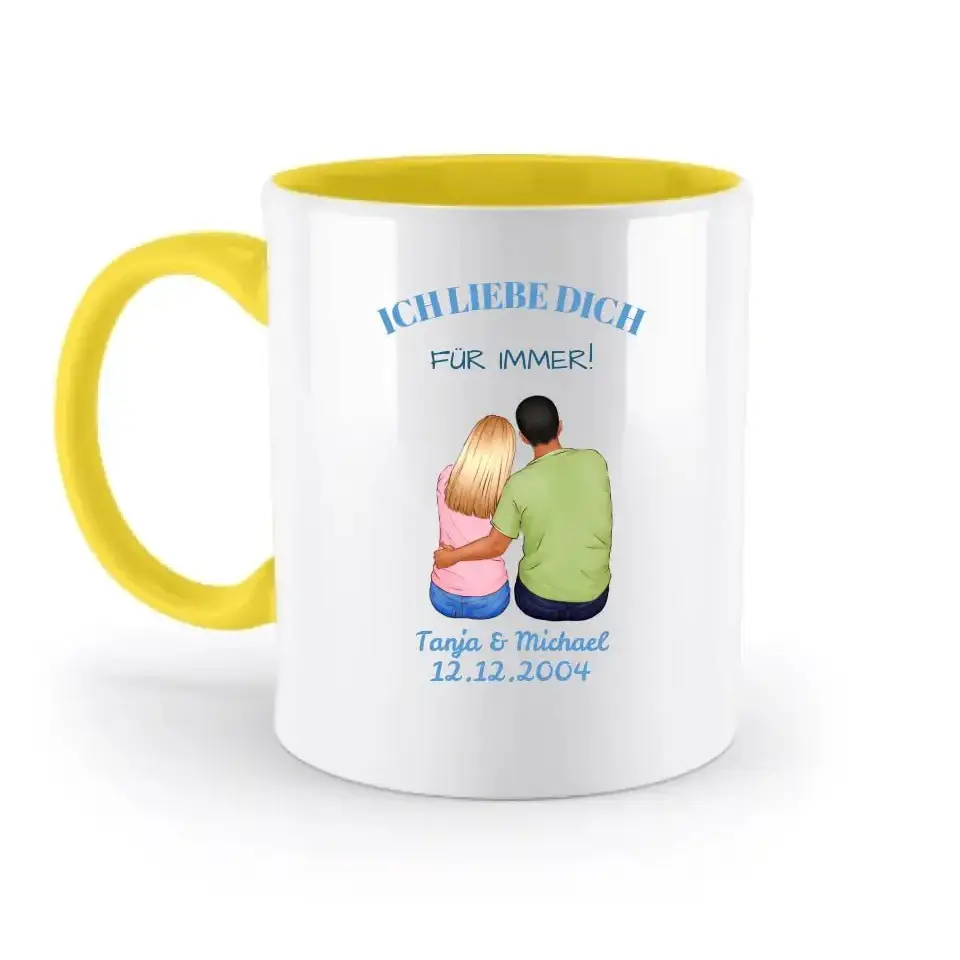 3in1: Paar Designer • zweifarbige Tasse • Exklusivdesign • personalisiert