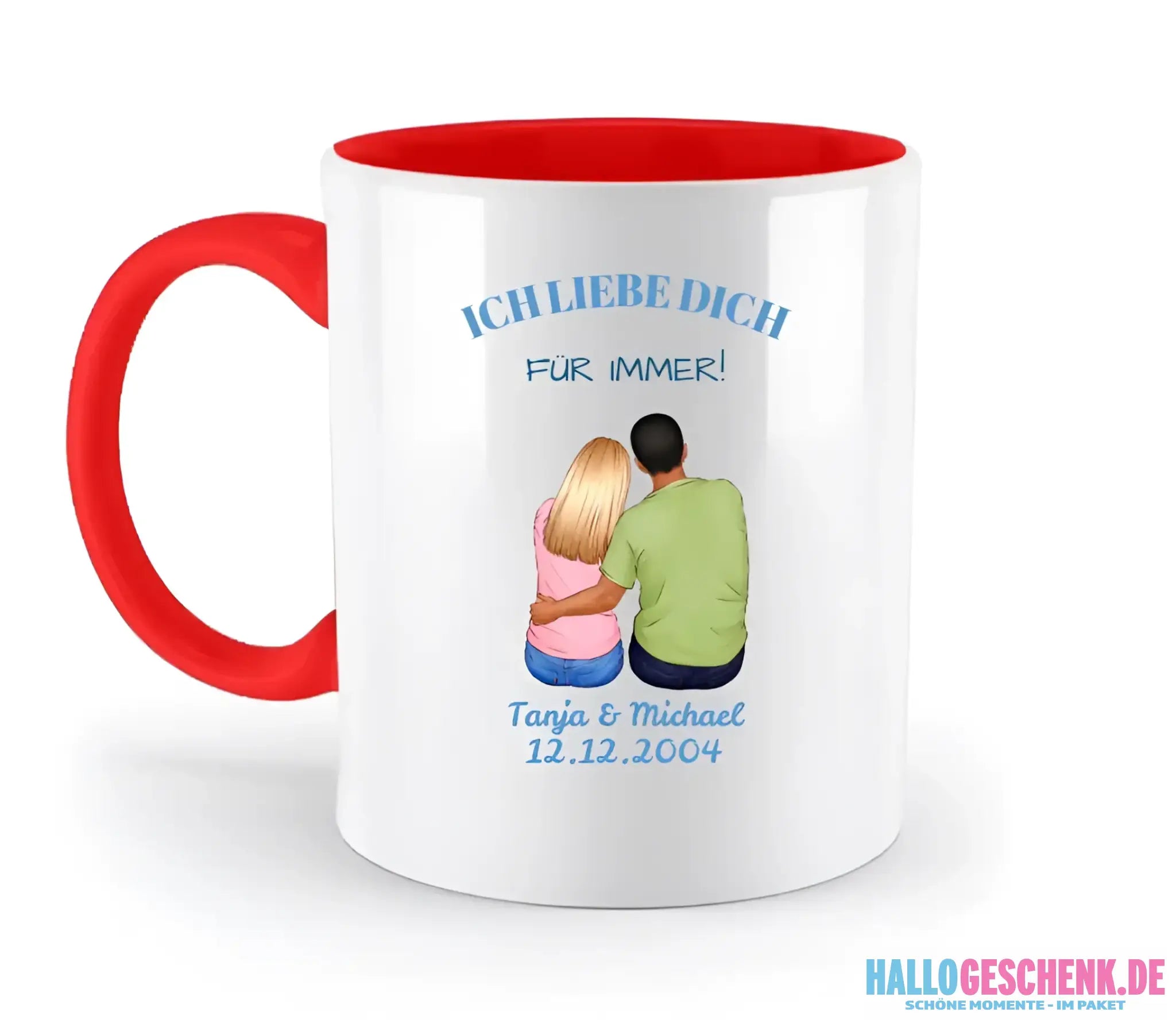 3in1: Paar Designer • zweifarbige Tasse • Exklusivdesign • personalisiert