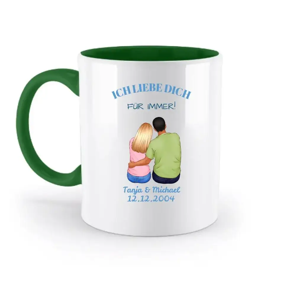 3in1: Paar Designer • zweifarbige Tasse • Exklusivdesign • personalisiert
