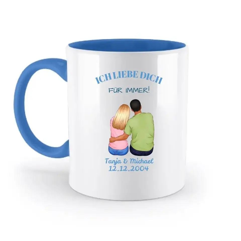 3in1: Paar Designer • zweifarbige Tasse • Exklusivdesign • personalisiert