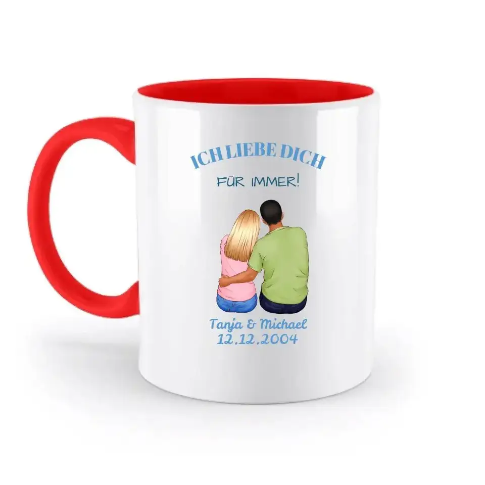 3in1: Paar Designer • zweifarbige Tasse • Exklusivdesign • personalisiert