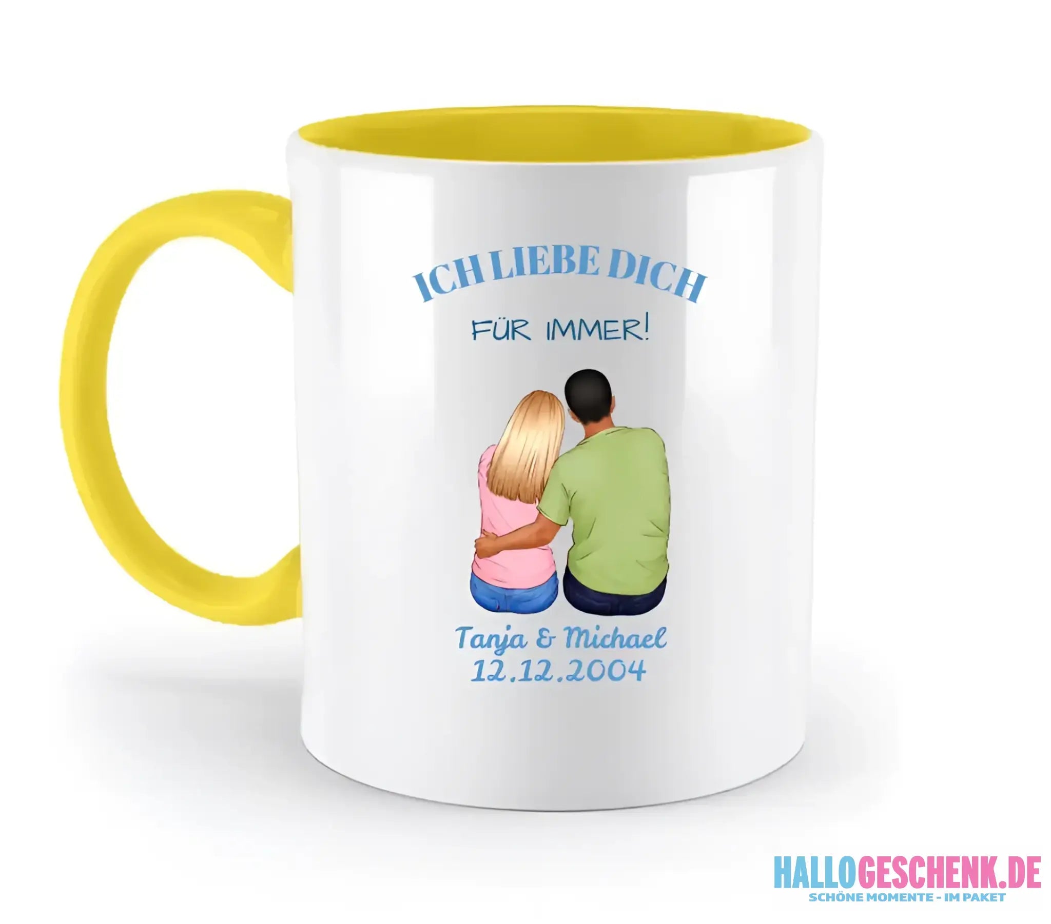 3in1: Paar Designer • zweifarbige Tasse • Exklusivdesign • personalisiert