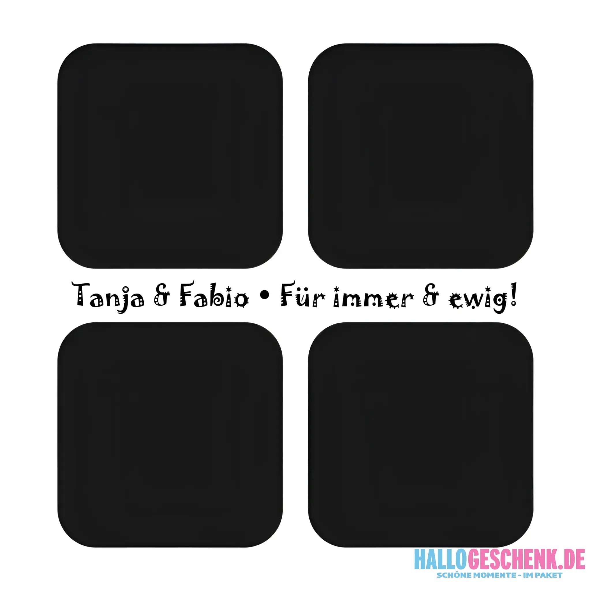 4 Fotos mit Text • Fotogeschenk • STICKER 20x20 cm (Aufkleber) • personalisiert - White / OneSize / ausgestanzter