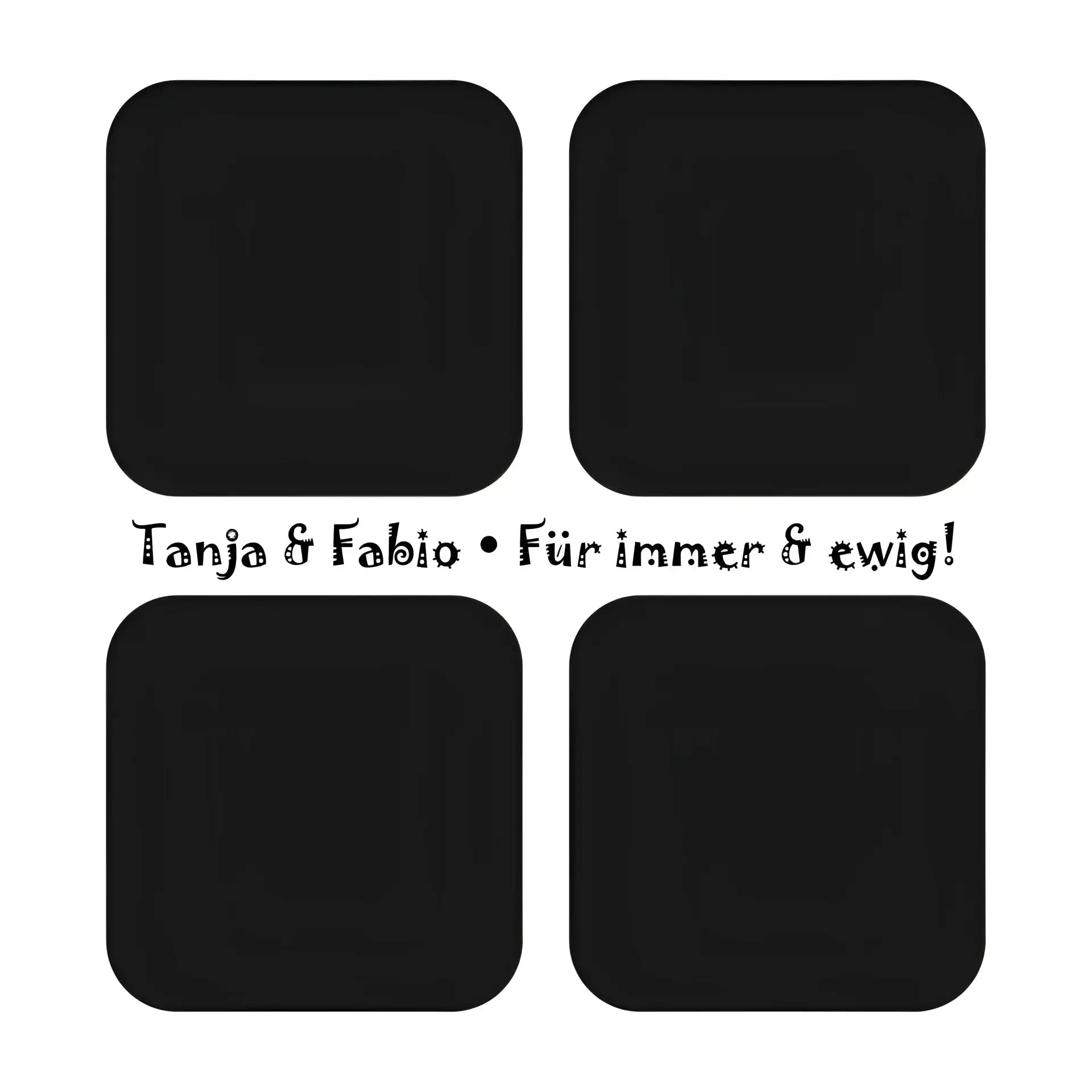 4 Fotos mit Text • Fotogeschenk • STICKER 20x20 cm (Aufkleber) • personalisiert - White / OneSize / ausgestanzter